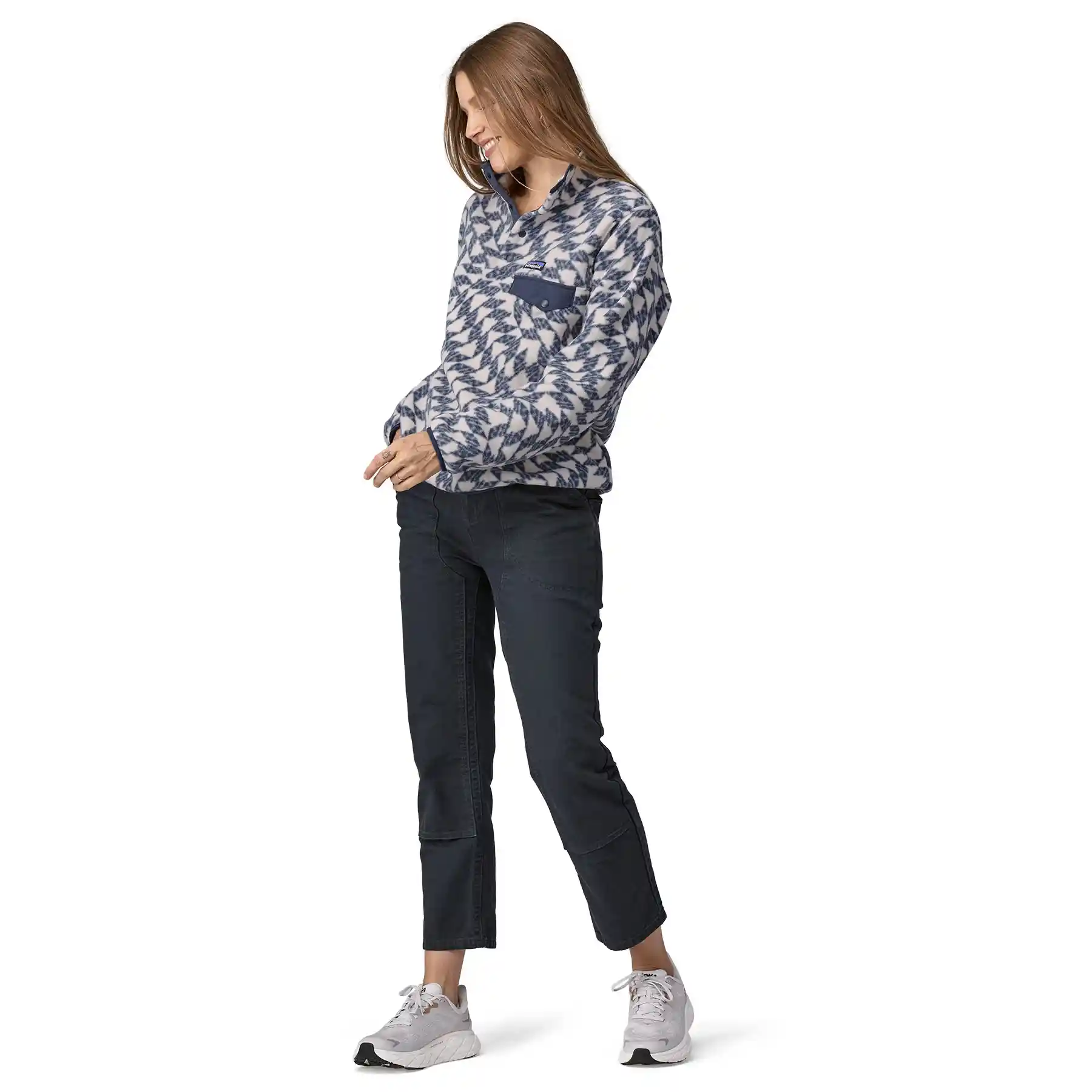 Patagonia Womens Lightweight Synchilla Snap-T, synched flight small: natural - Image 3