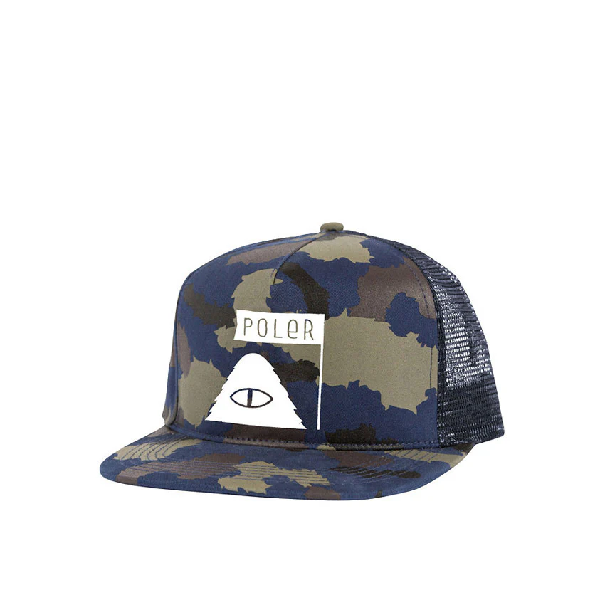 Poler Mesh Trucker Summit Hat, Blue Steel Camo