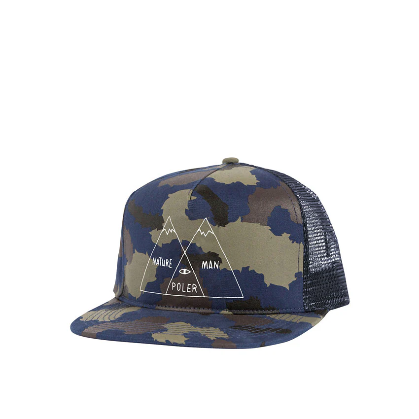 Poler Mesh Trucker Venn Hat, Blue Steel Camo