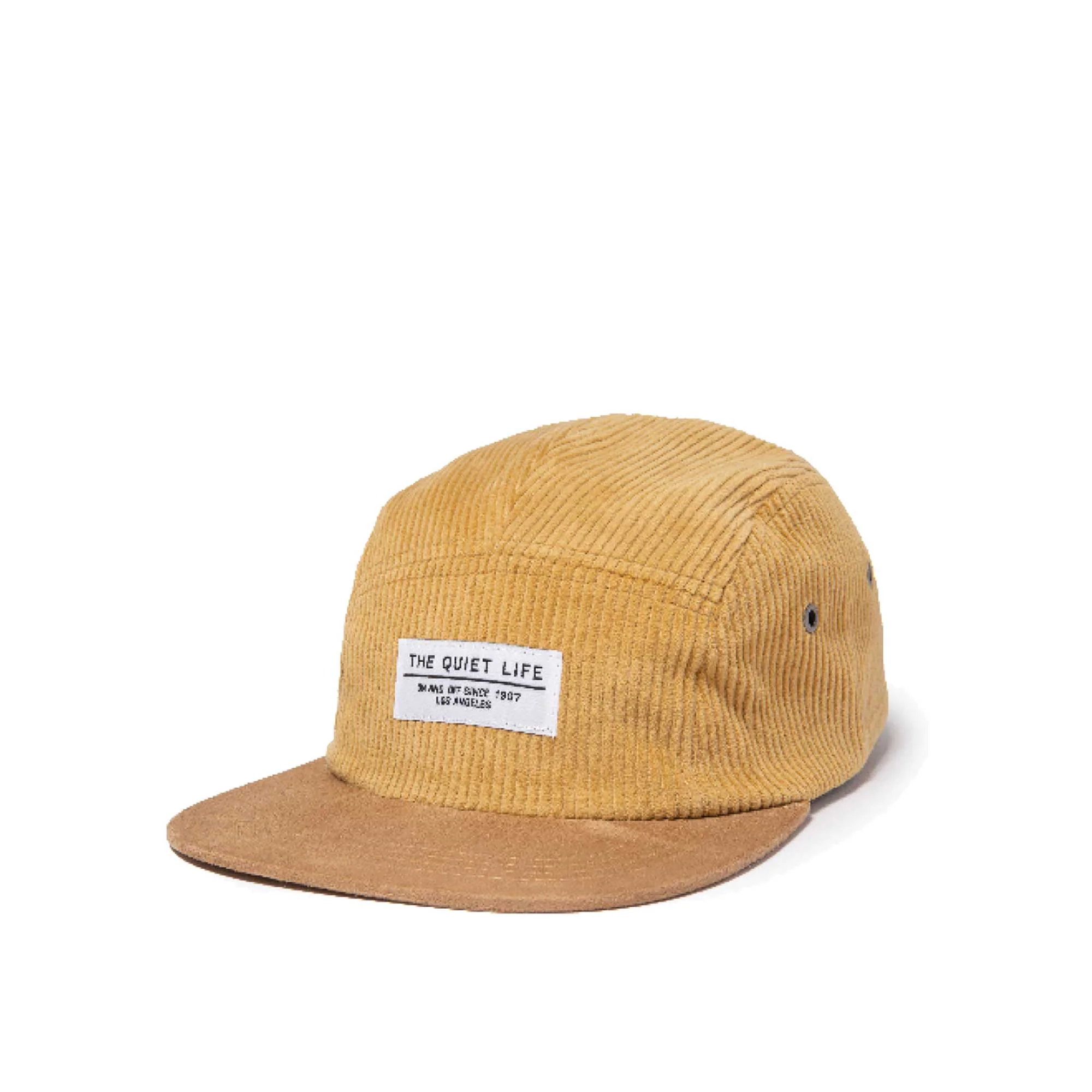 Quiet Life Carlos Cord Combo 5 Panel Camper Hat, Tan