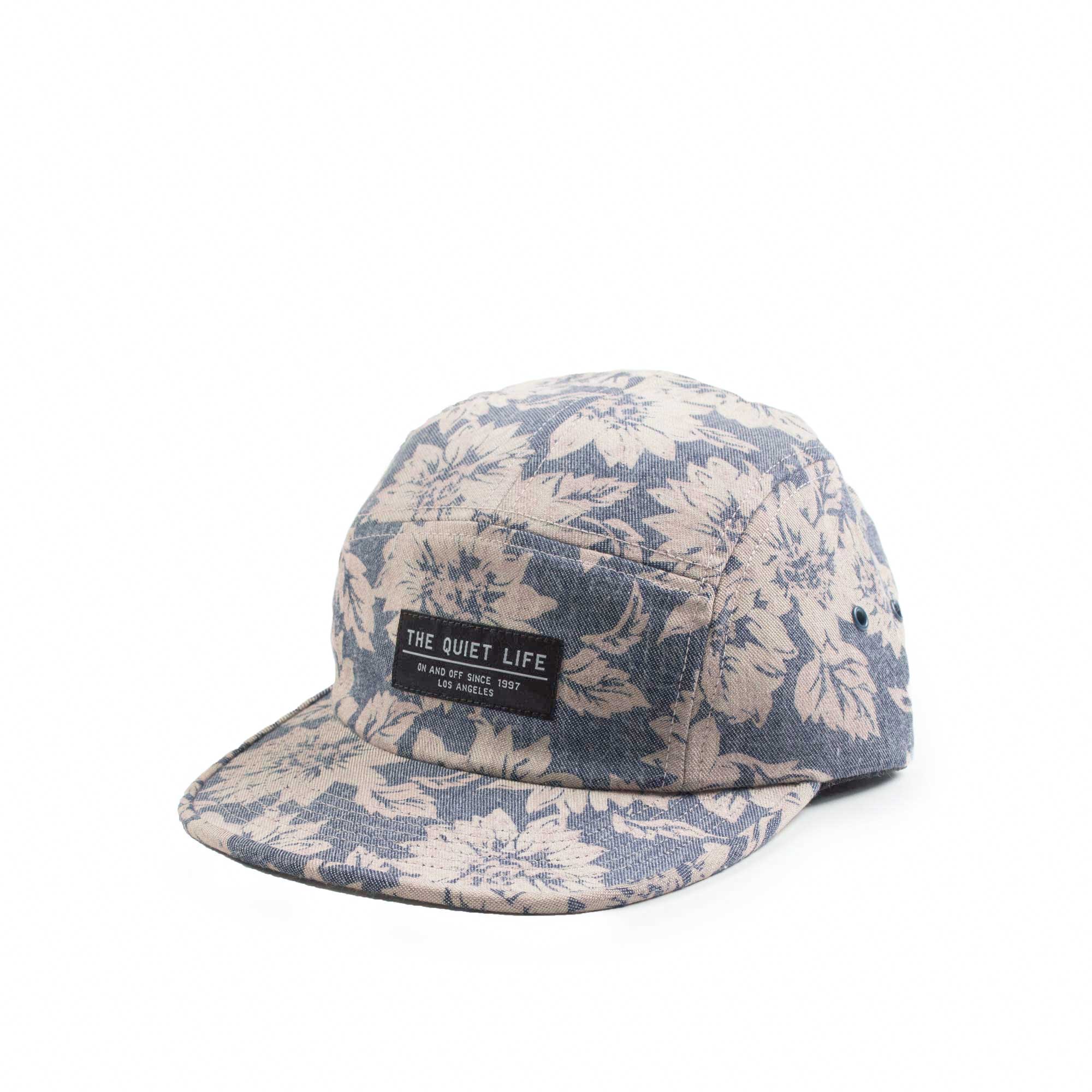Quiet Life Denim Floral 5 Panel Camper Hat, floral