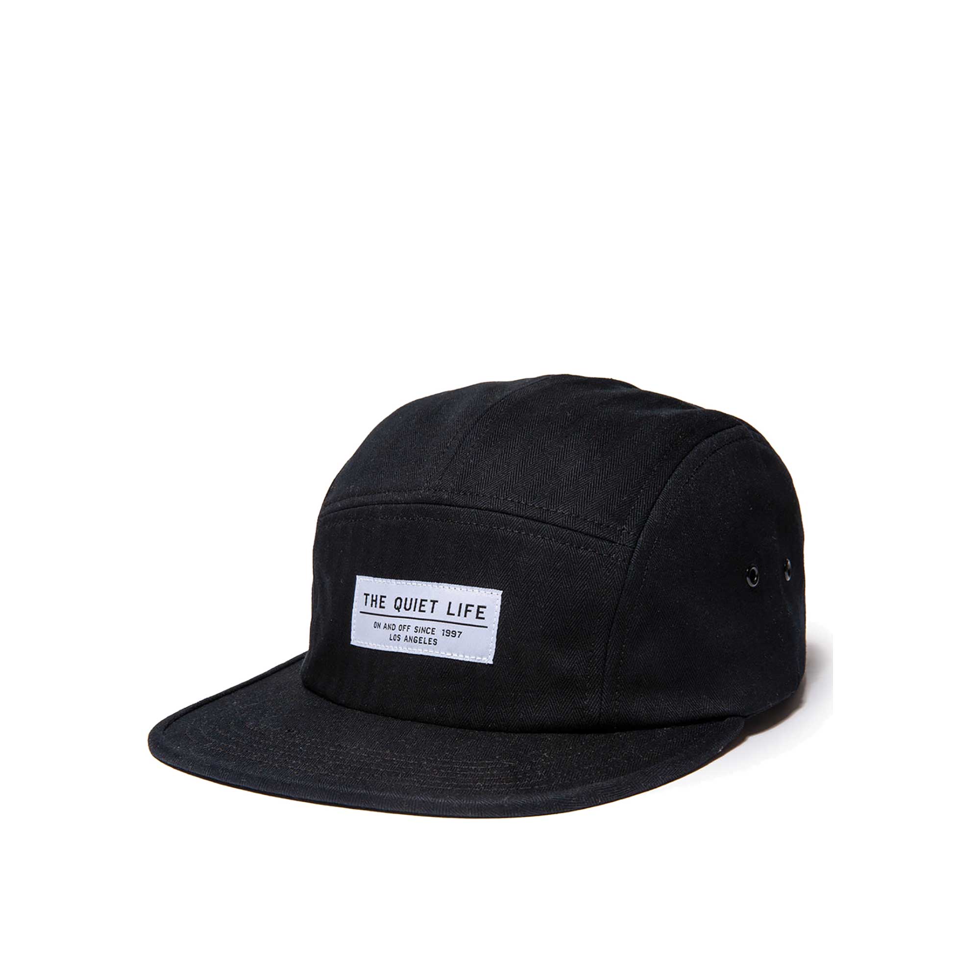 Quiet Life Herringbone 5 Panel Camper Hat - Made In USA, Black
