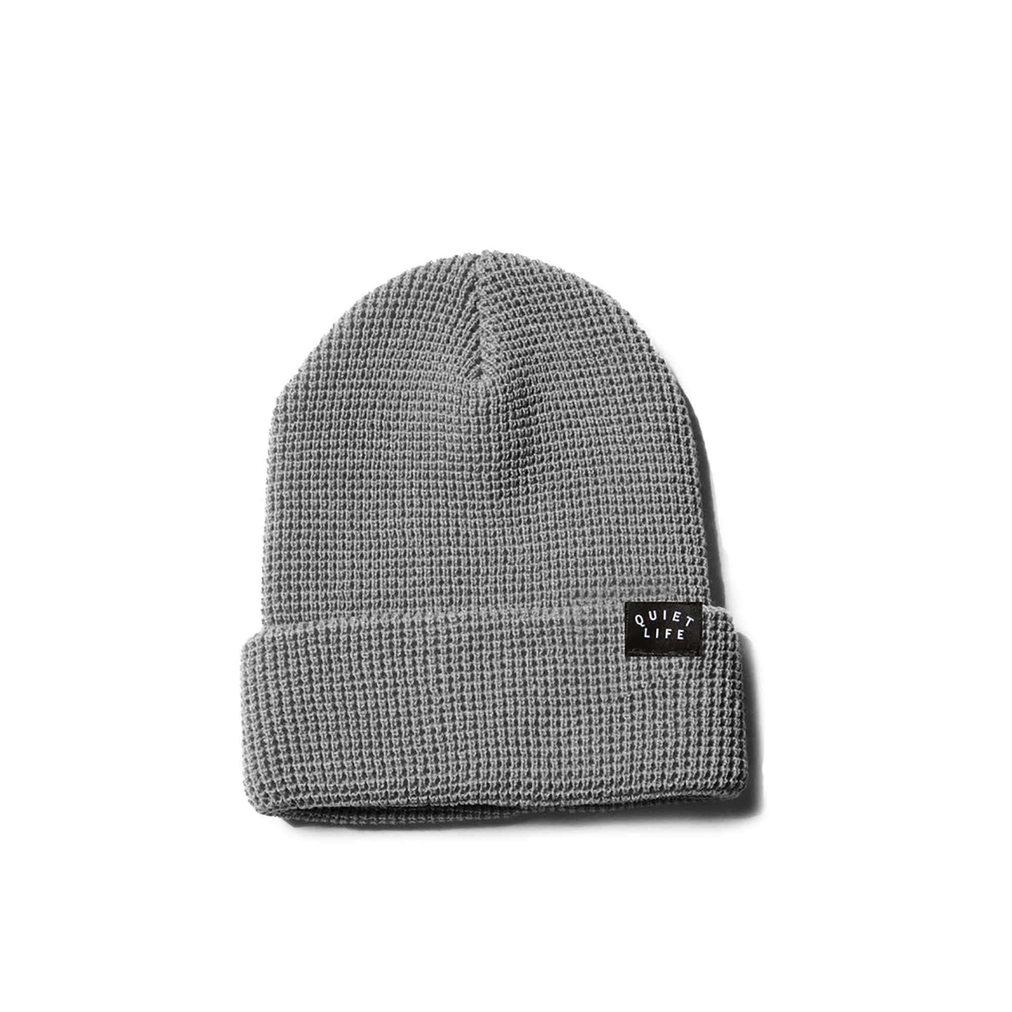Quiet Life Waffle Beanie, Heather Grey