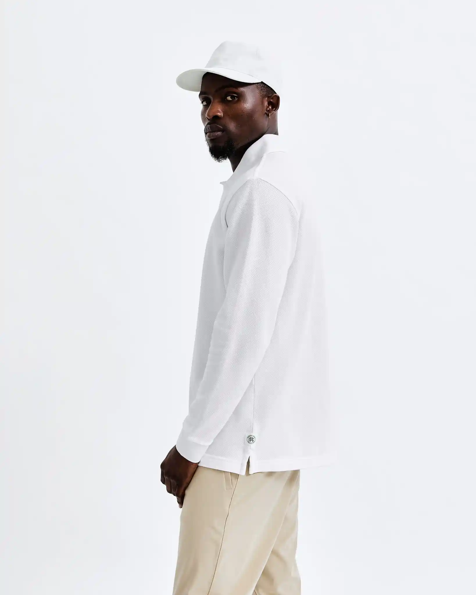 Reigning Champ Academy Long Sleeve Polo, white - Image 4