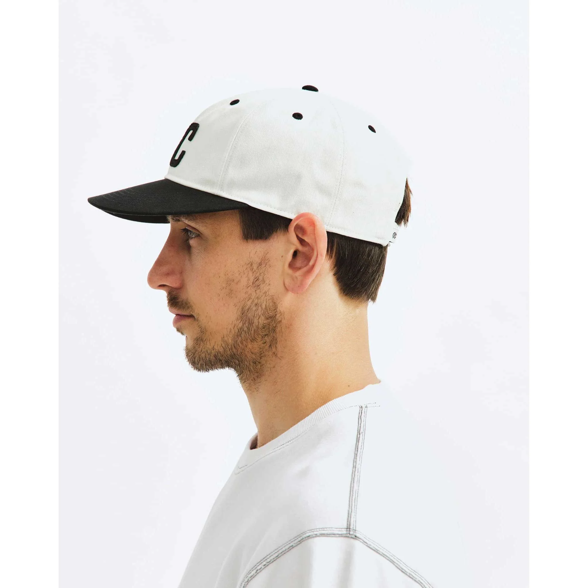Reigning Champ Colour Block Ball Cap, Black-Ivory - Image 5