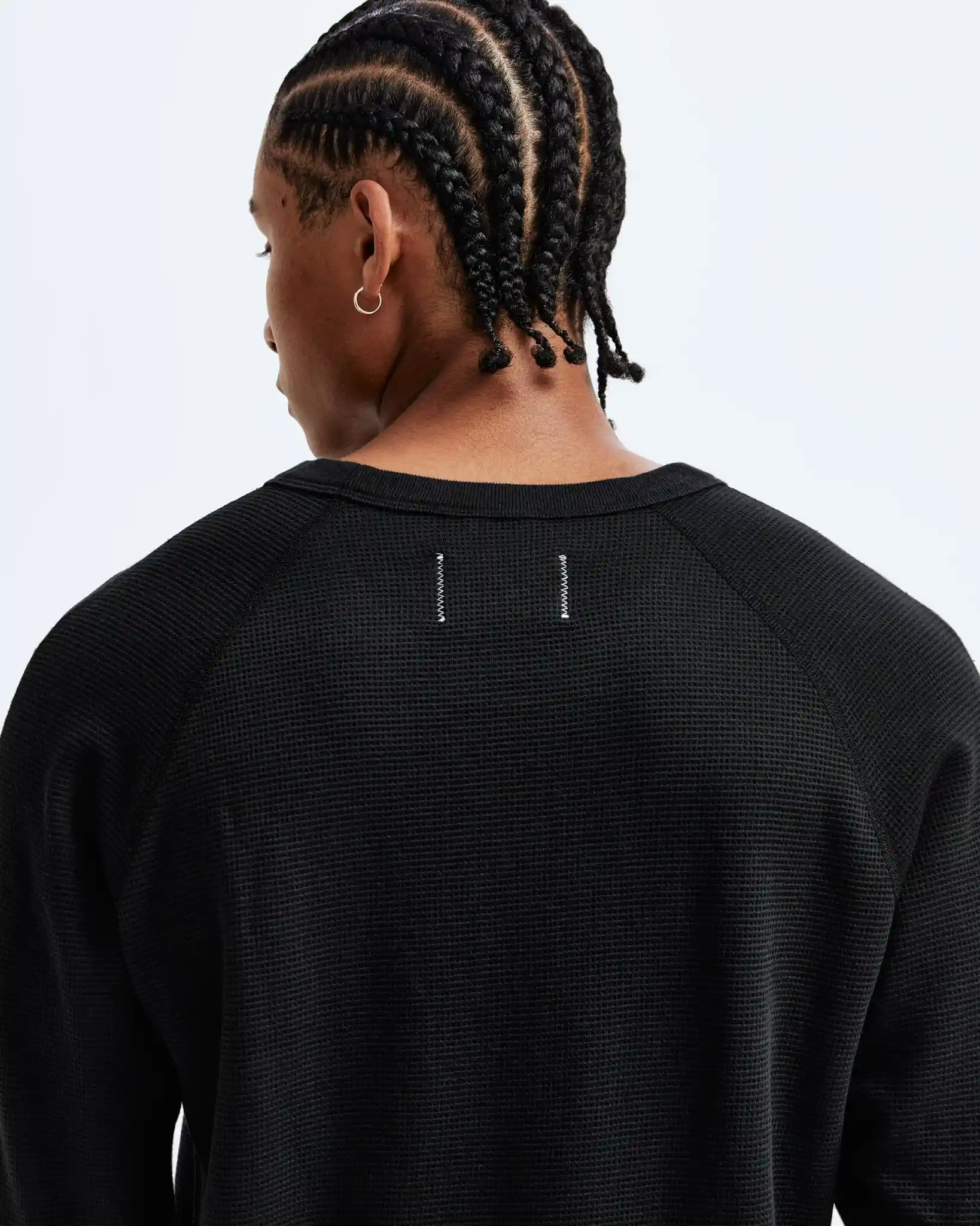 Reigning Champ Flatback Waffle Long Sleeve, black - Image 3