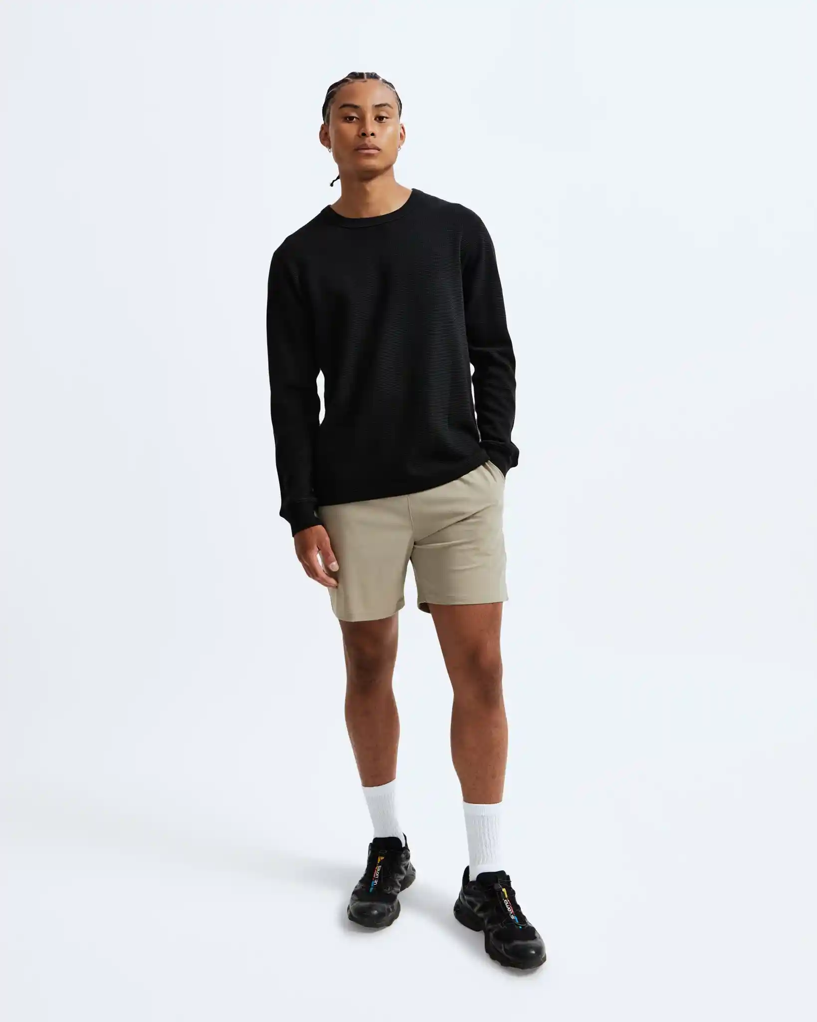 Reigning Champ Flatback Waffle Long Sleeve, black - Image 4