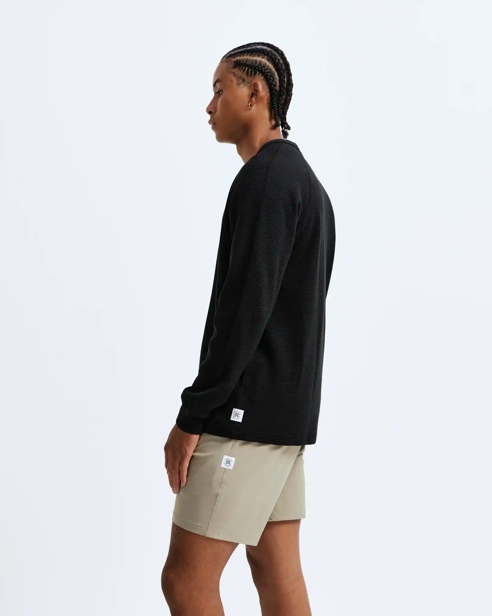 Reigning Champ Flatback Waffle Long Sleeve, black - Image 6