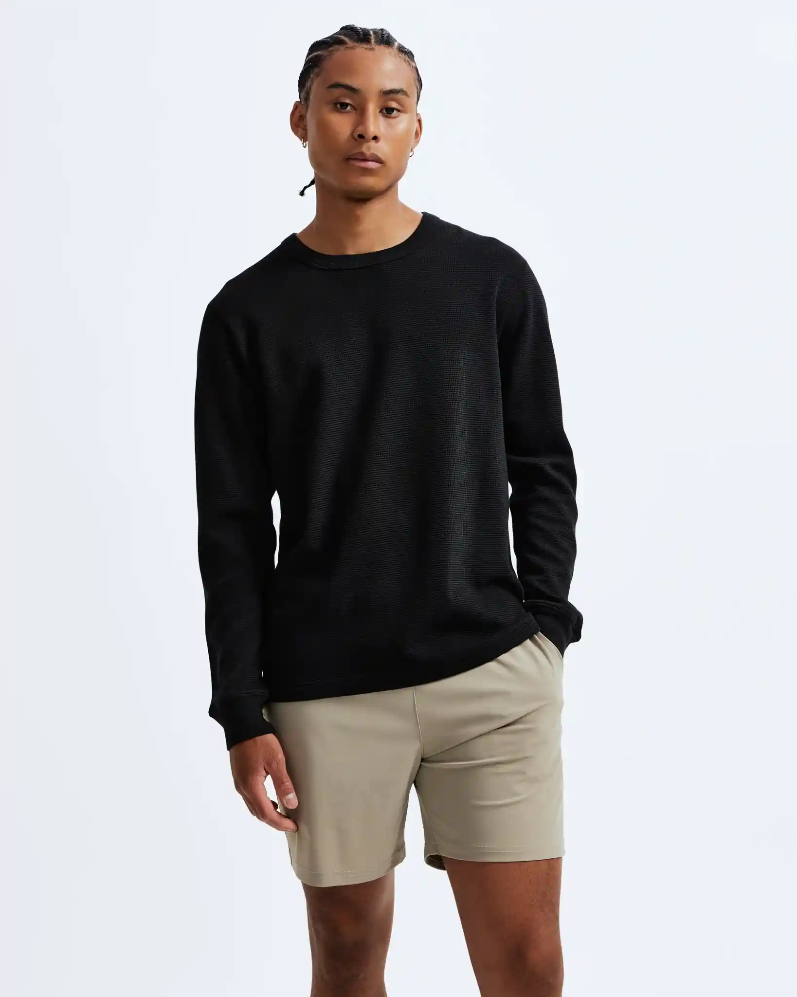 Reigning Champ Flatback Waffle Long Sleeve, black - Image 7