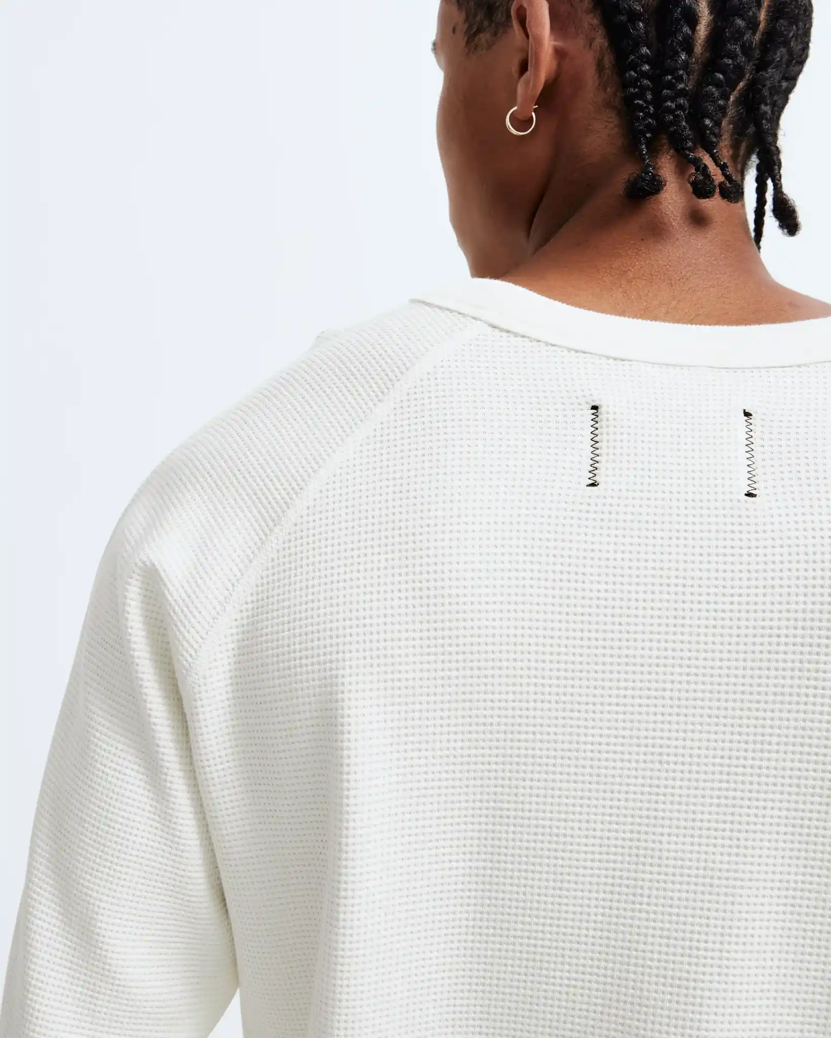 Reigning Champ Flatback Waffle Long Sleeve, ivory - Image 3