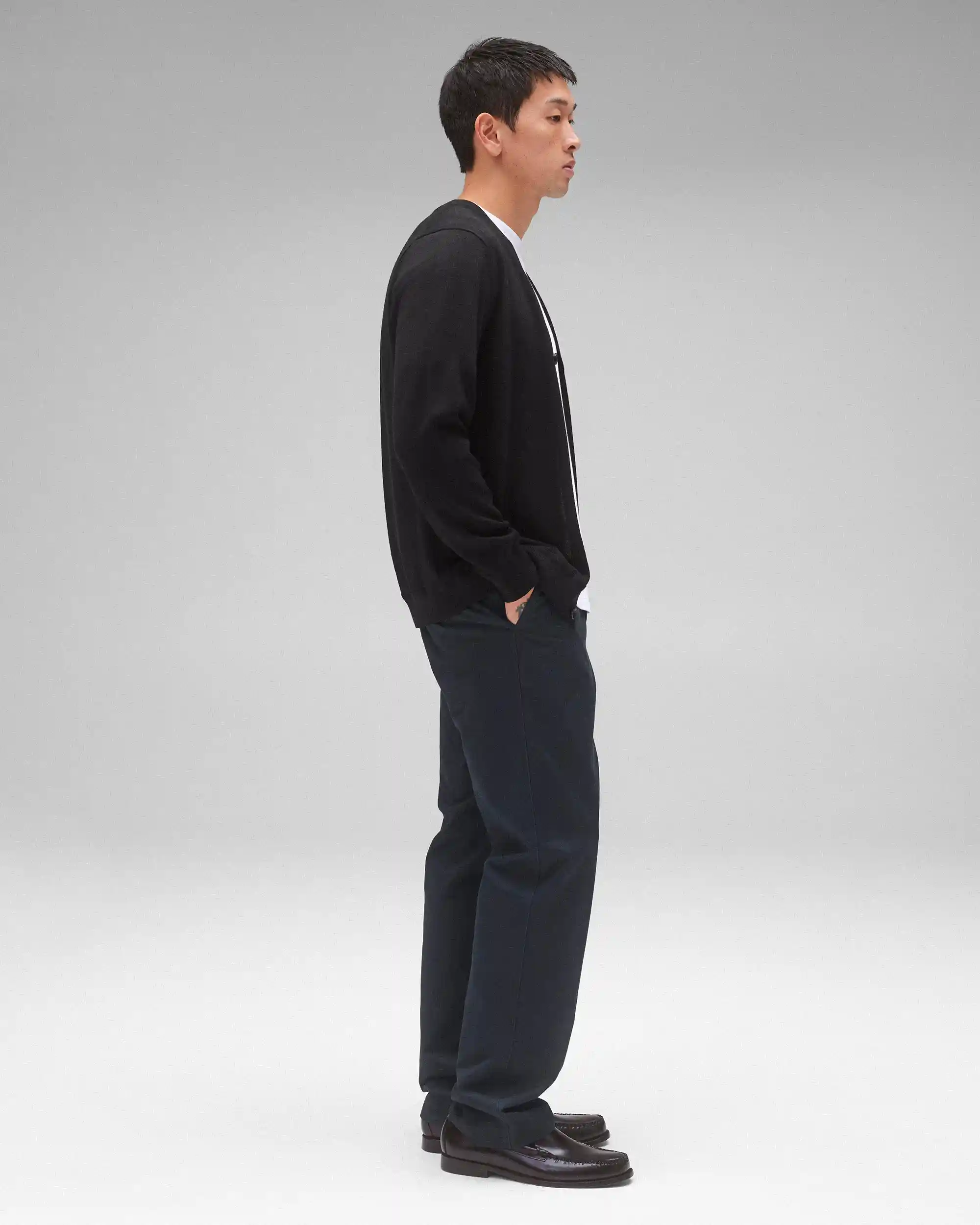Reigning Champ Lightweight Merino Harry Cardigan, black - Image 4
