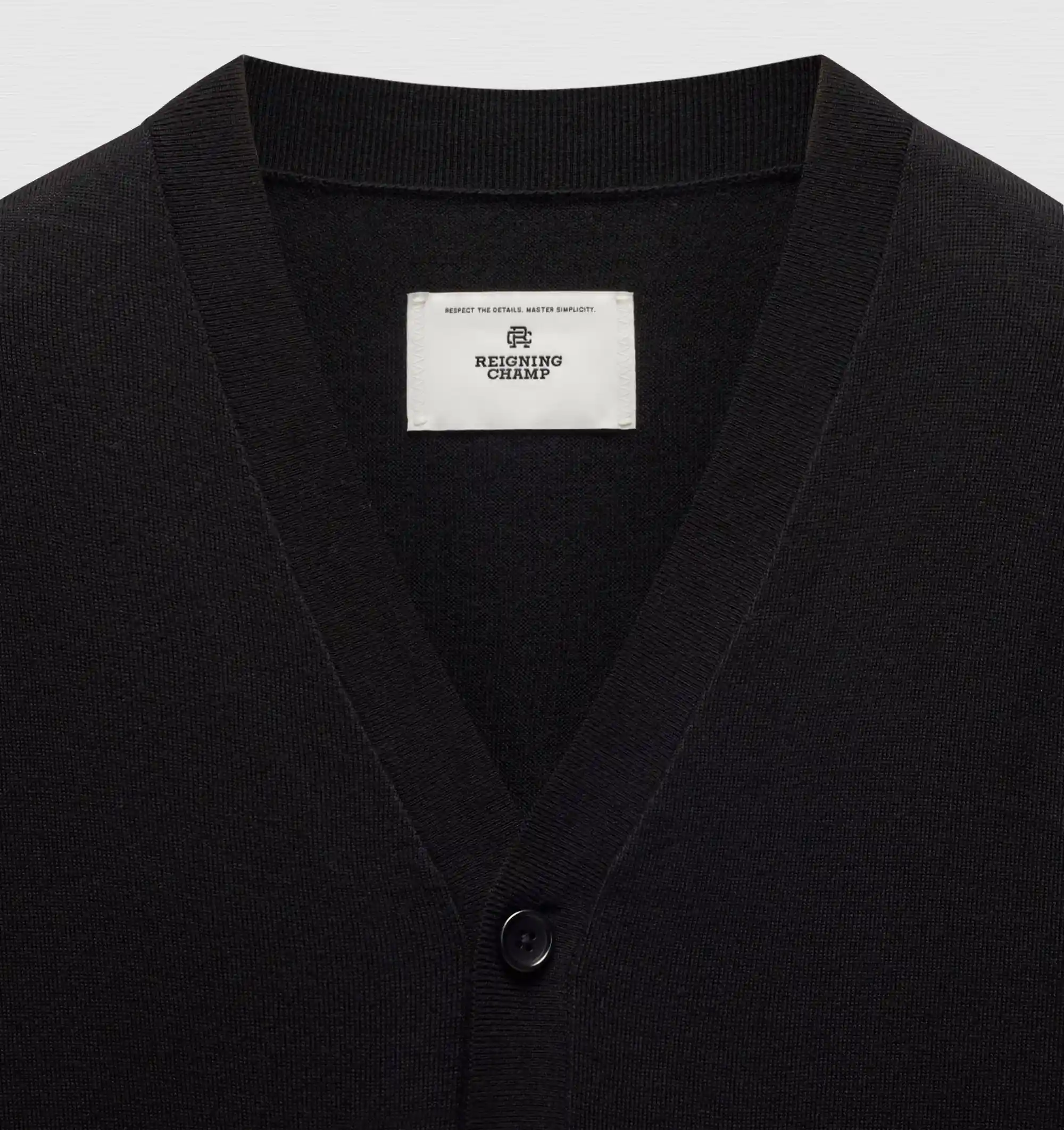 Reigning Champ Lightweight Merino Harry Cardigan, black - Image 9