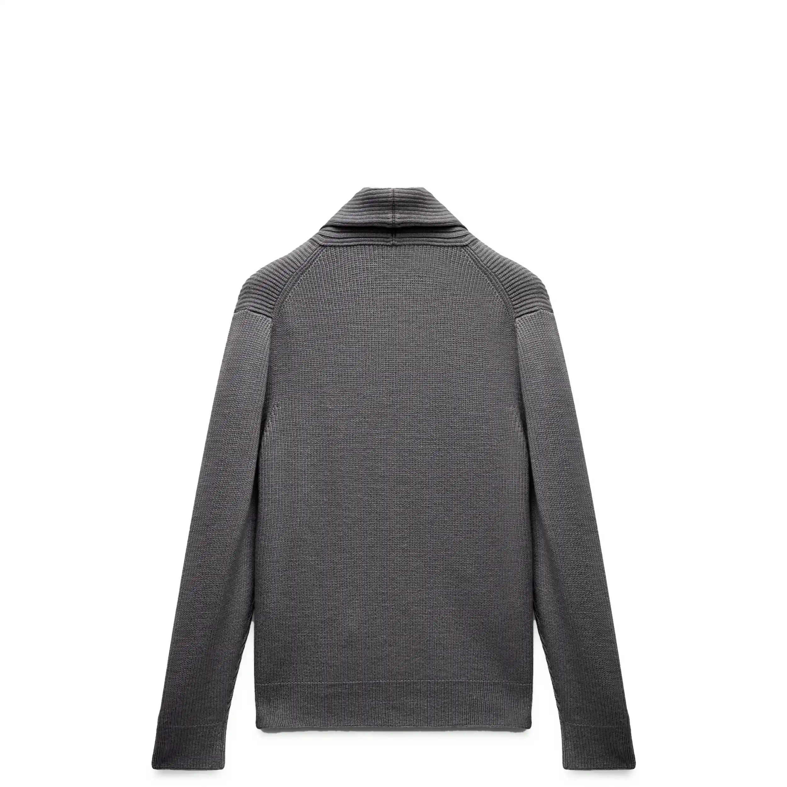 Reigning Champ Merino Rib Vinnie Shawl Cardigan, heather carbon - Image 11