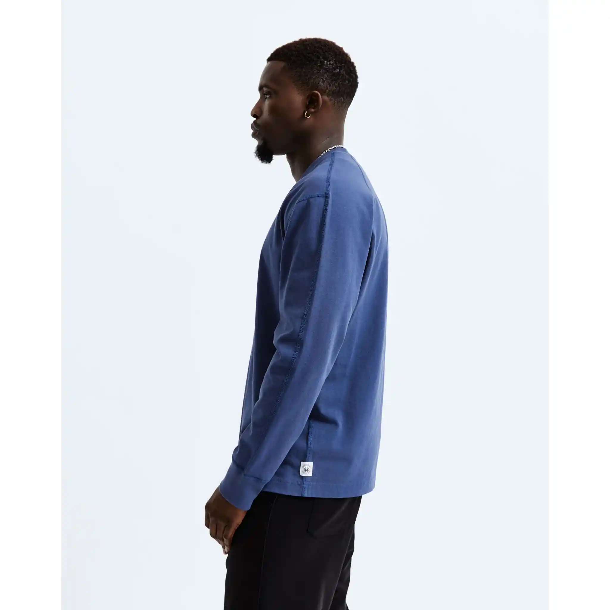 Reigning Champ Midweight Jersey Classic Long Sleeve Tee, lapis - Image 10