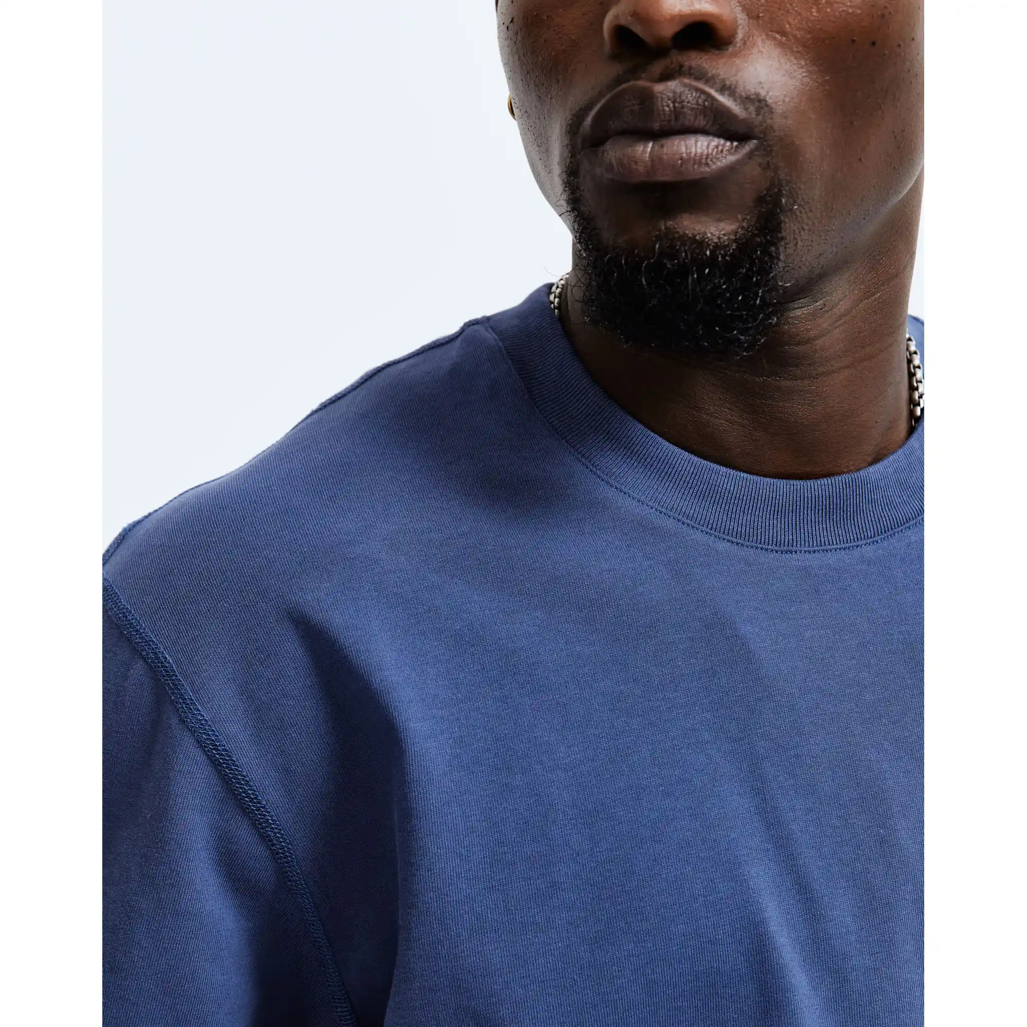 Reigning Champ Midweight Jersey Classic Long Sleeve Tee, lapis - Image 3