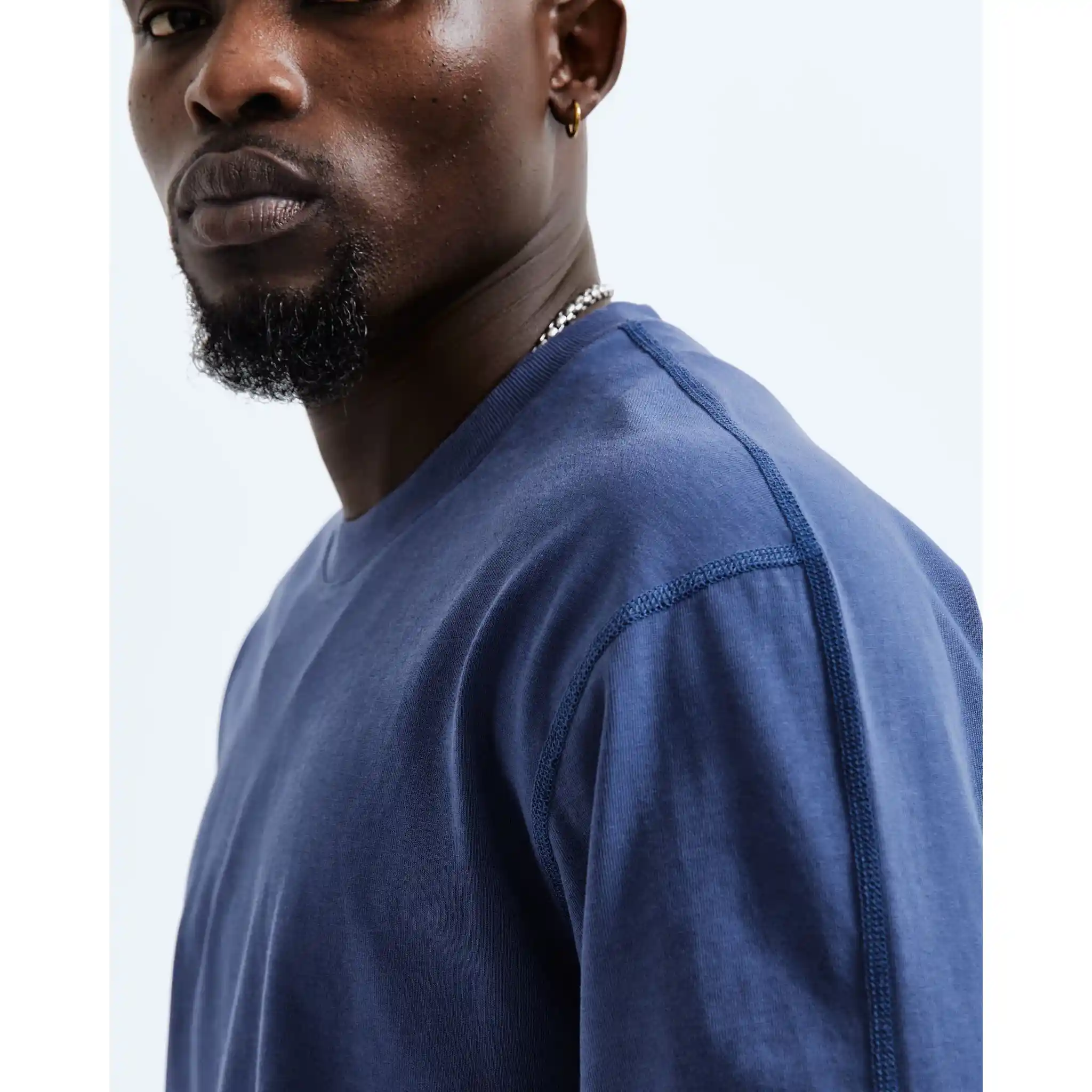 Reigning Champ Midweight Jersey Classic Long Sleeve Tee, lapis - Image 4