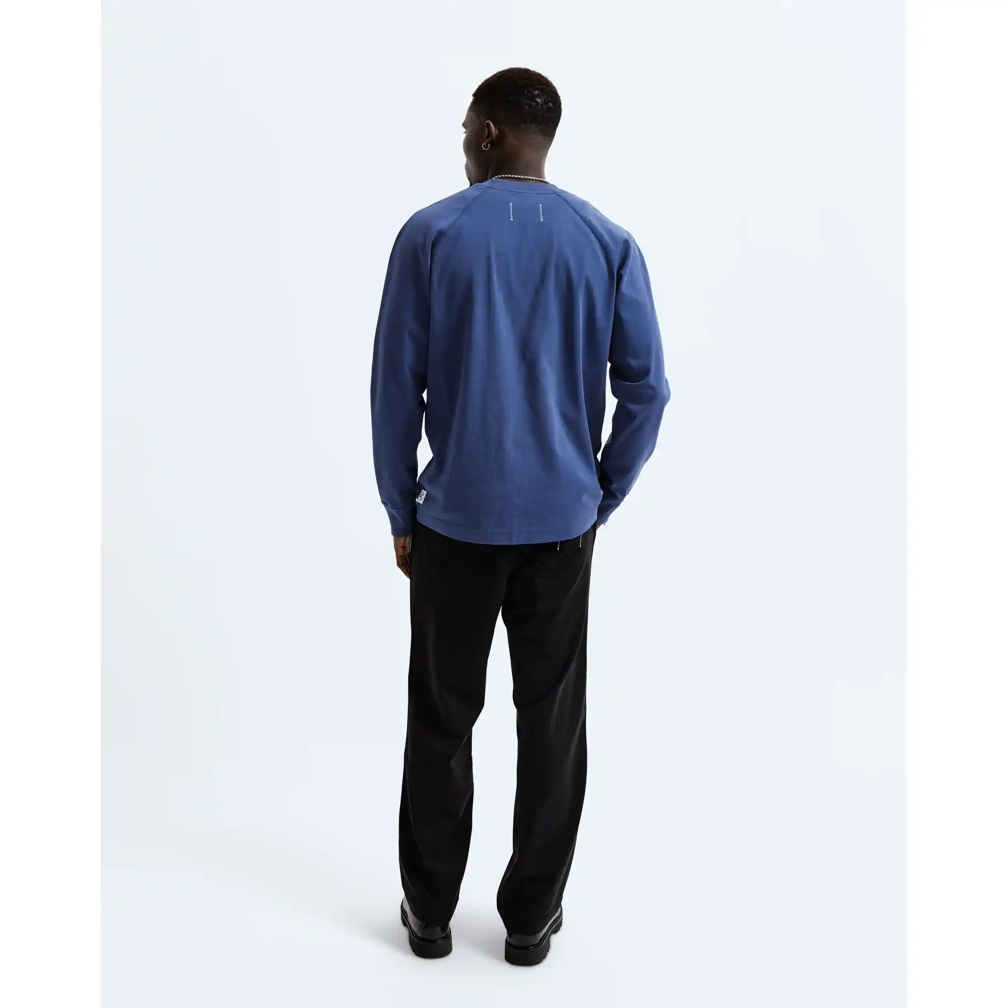 Reigning Champ Midweight Jersey Classic Long Sleeve Tee, lapis - Image 7