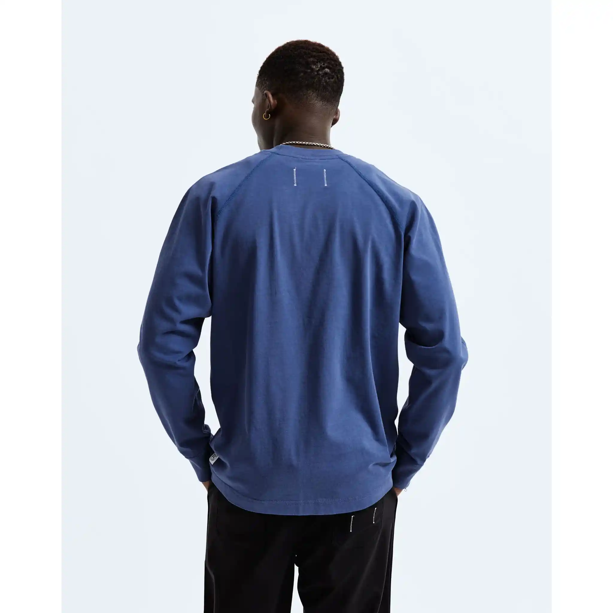 Reigning Champ Midweight Jersey Classic Long Sleeve Tee, lapis - Image 9