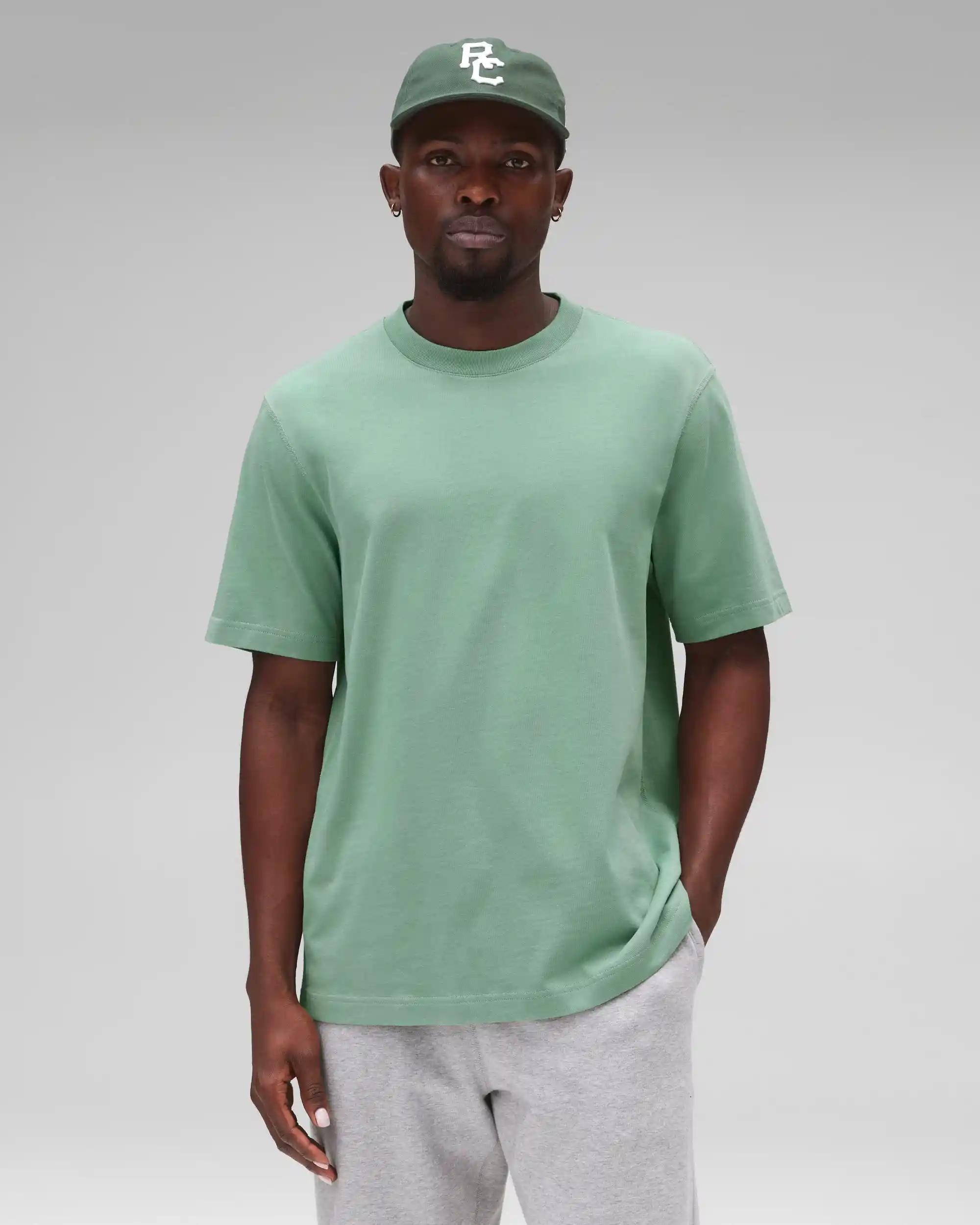 Reigning Champ Midweight Jersey Standard T-Shirt, sage - Image 2