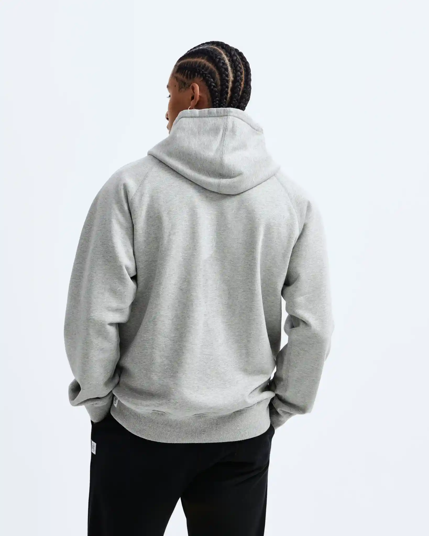 Reigning Champ Midweight Terry Relaxed Hoodie, heather grey - Image 3
