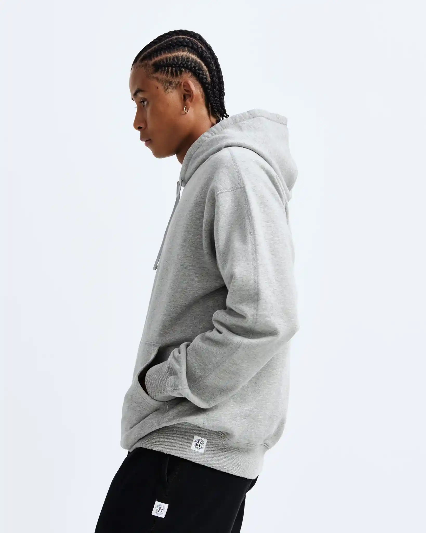 Reigning Champ Midweight Terry Relaxed Hoodie, heather grey - Image 4