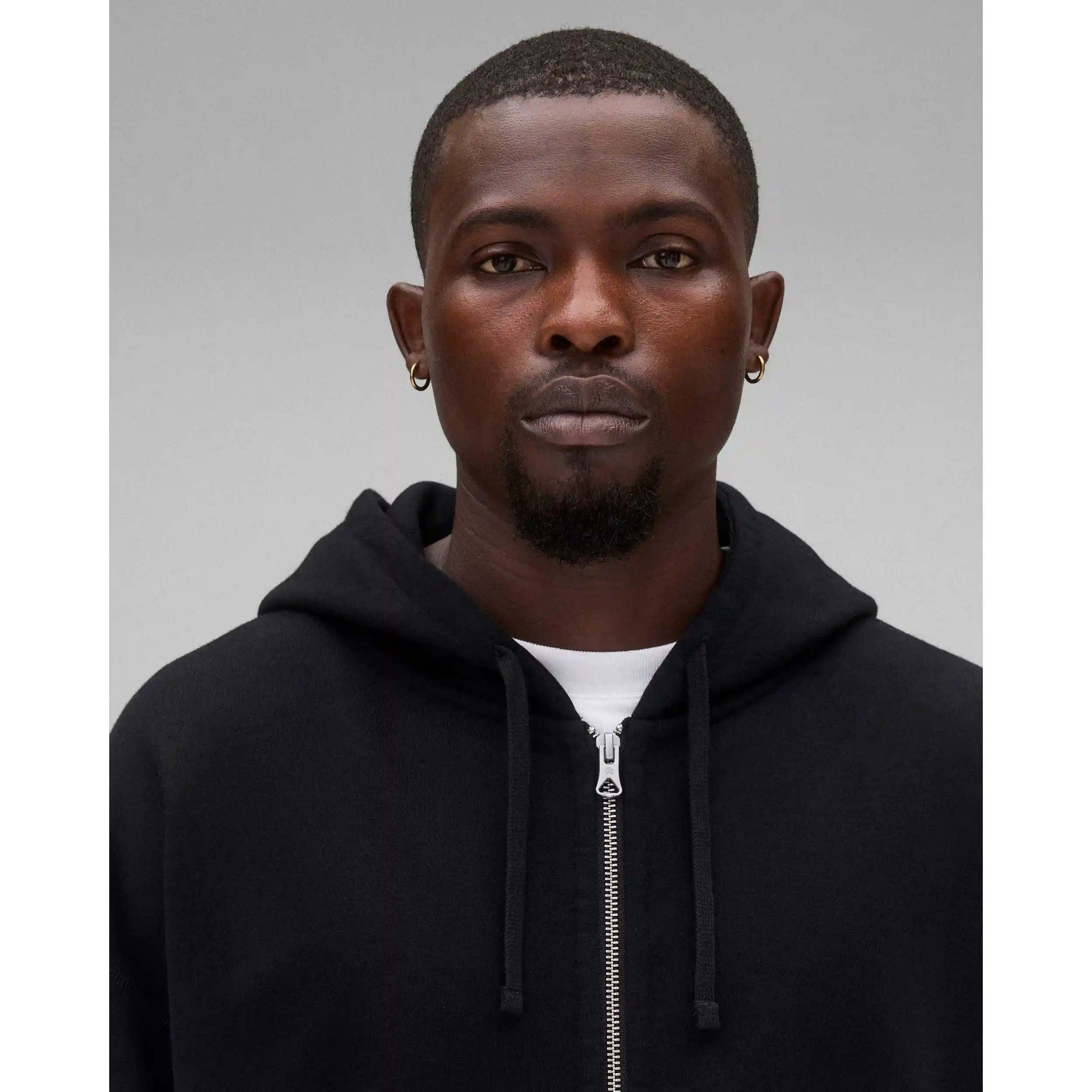 Reigning Champ Midweight Terry Relaxed Zip Hoodie, black - Image 3