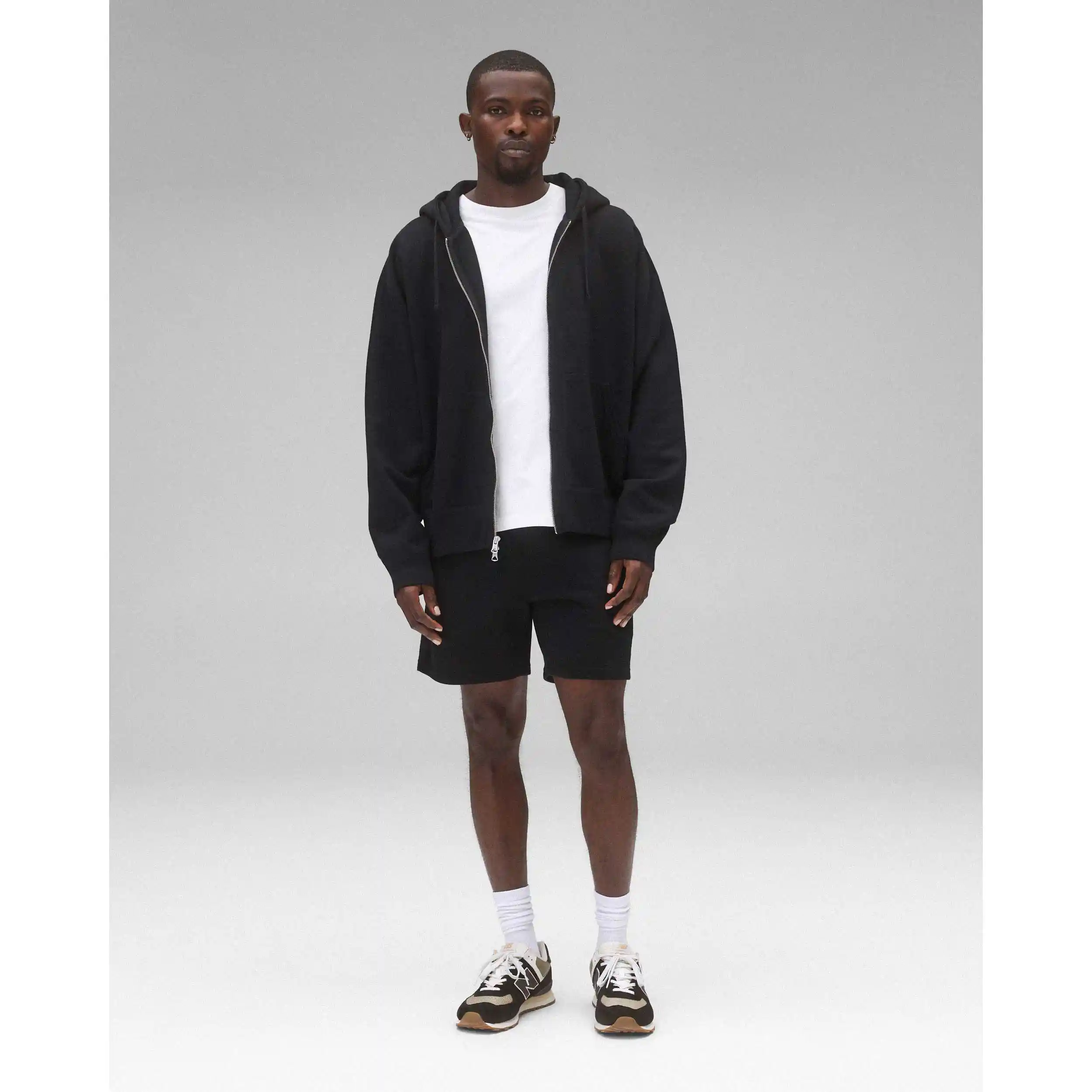 Reigning Champ Midweight Terry Relaxed Zip Hoodie, black - Image 4