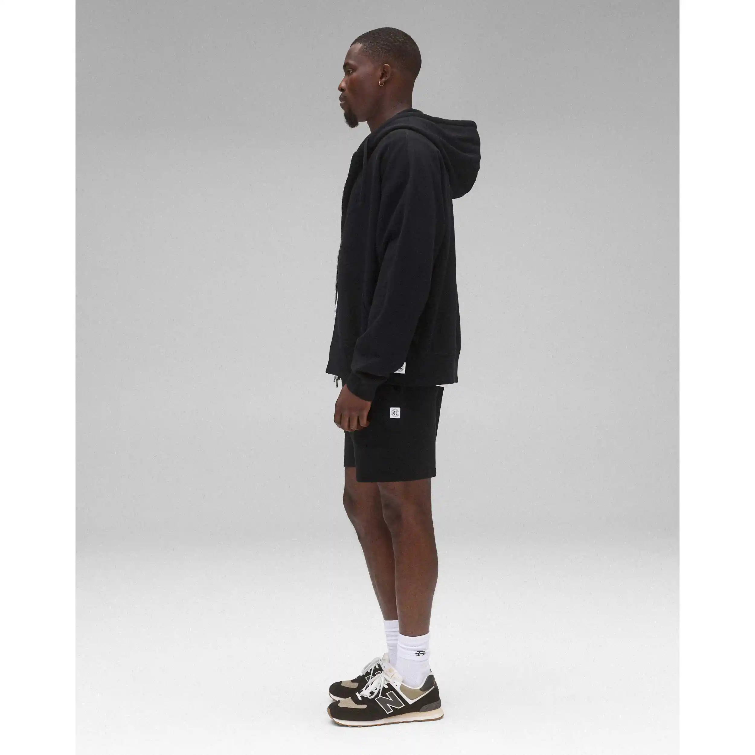 Reigning Champ Midweight Terry Relaxed Zip Hoodie, black - Image 5