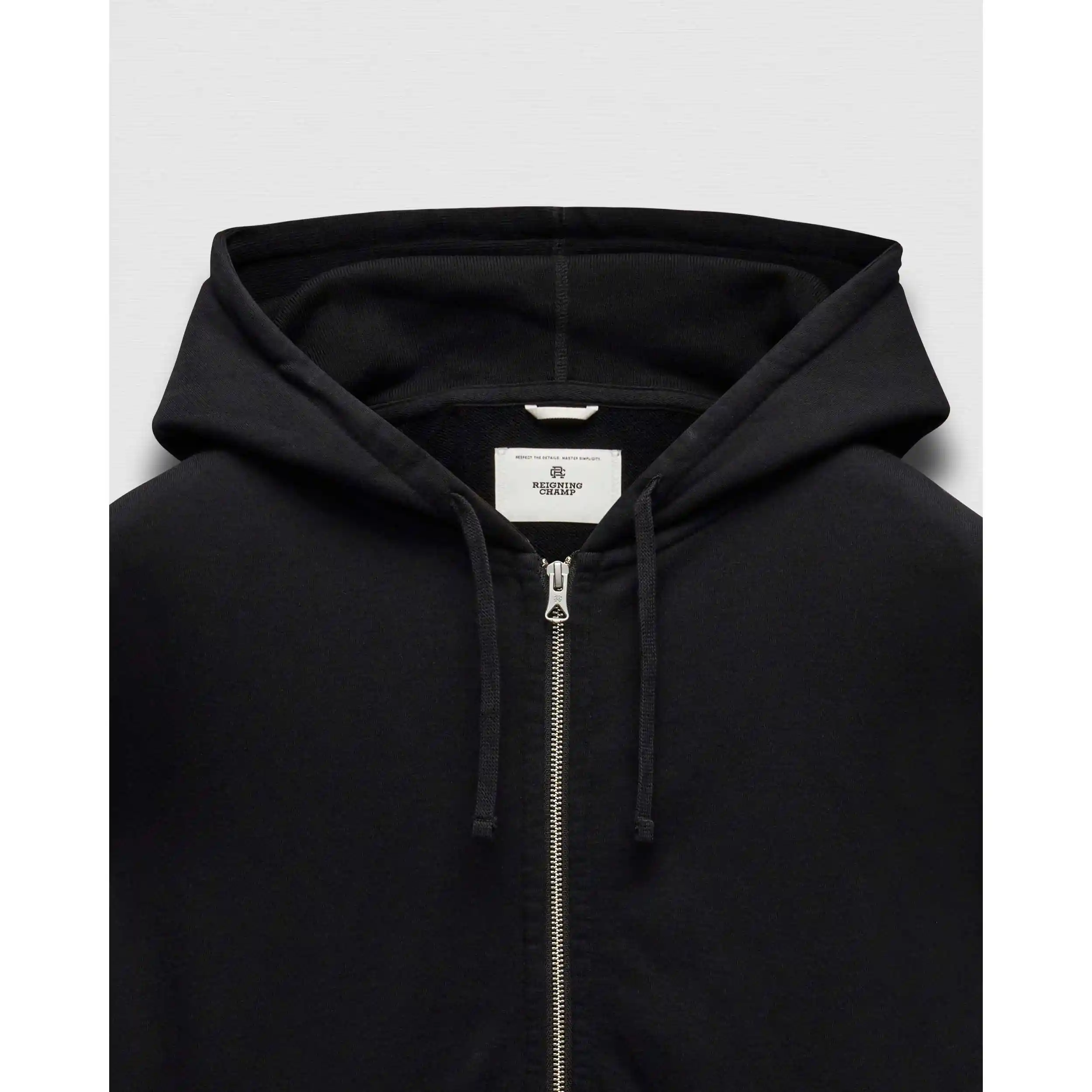 Reigning Champ Midweight Terry Relaxed Zip Hoodie, black - Image 9