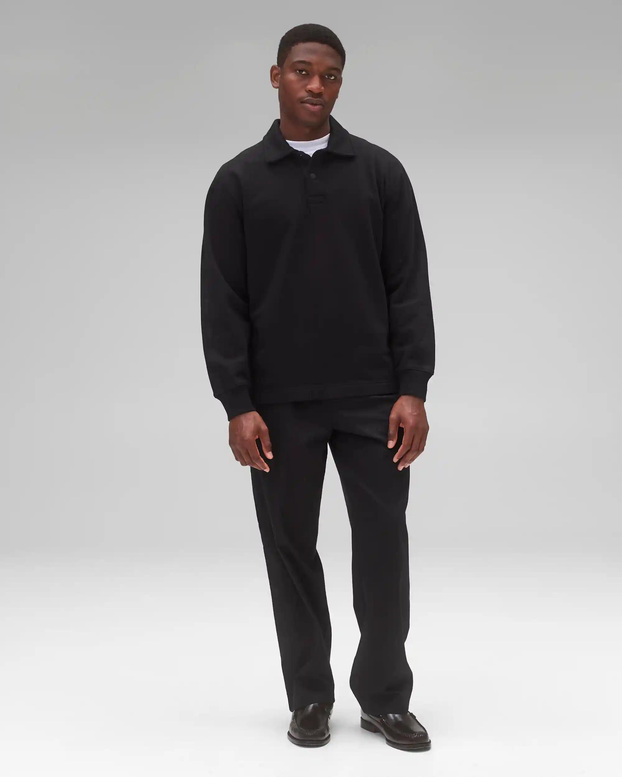 Reigning Champ Midweight Terry Rugby Sweater, black - Image 4