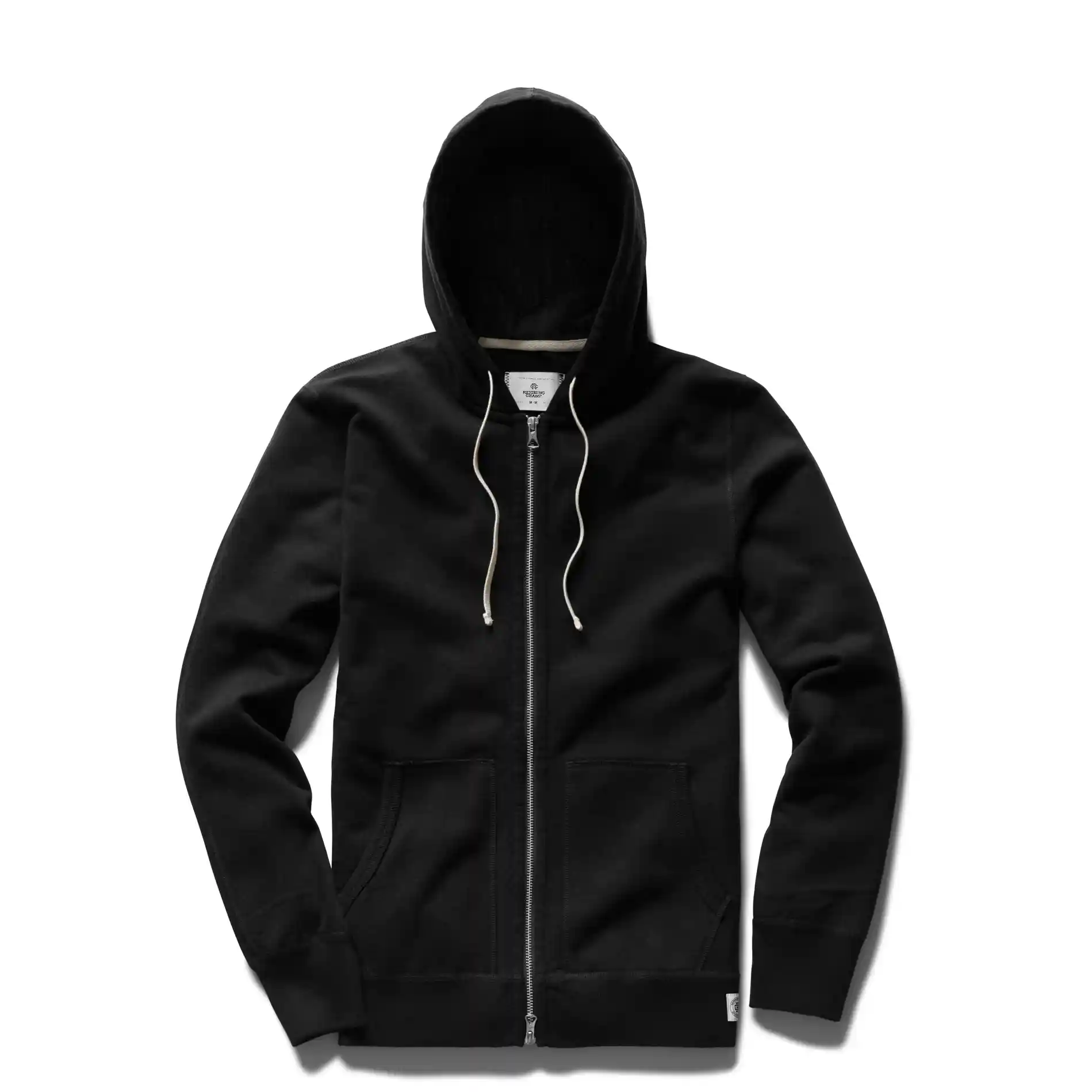 Reigning Champ Midweight Terry Slim Zip Hoodie, black
