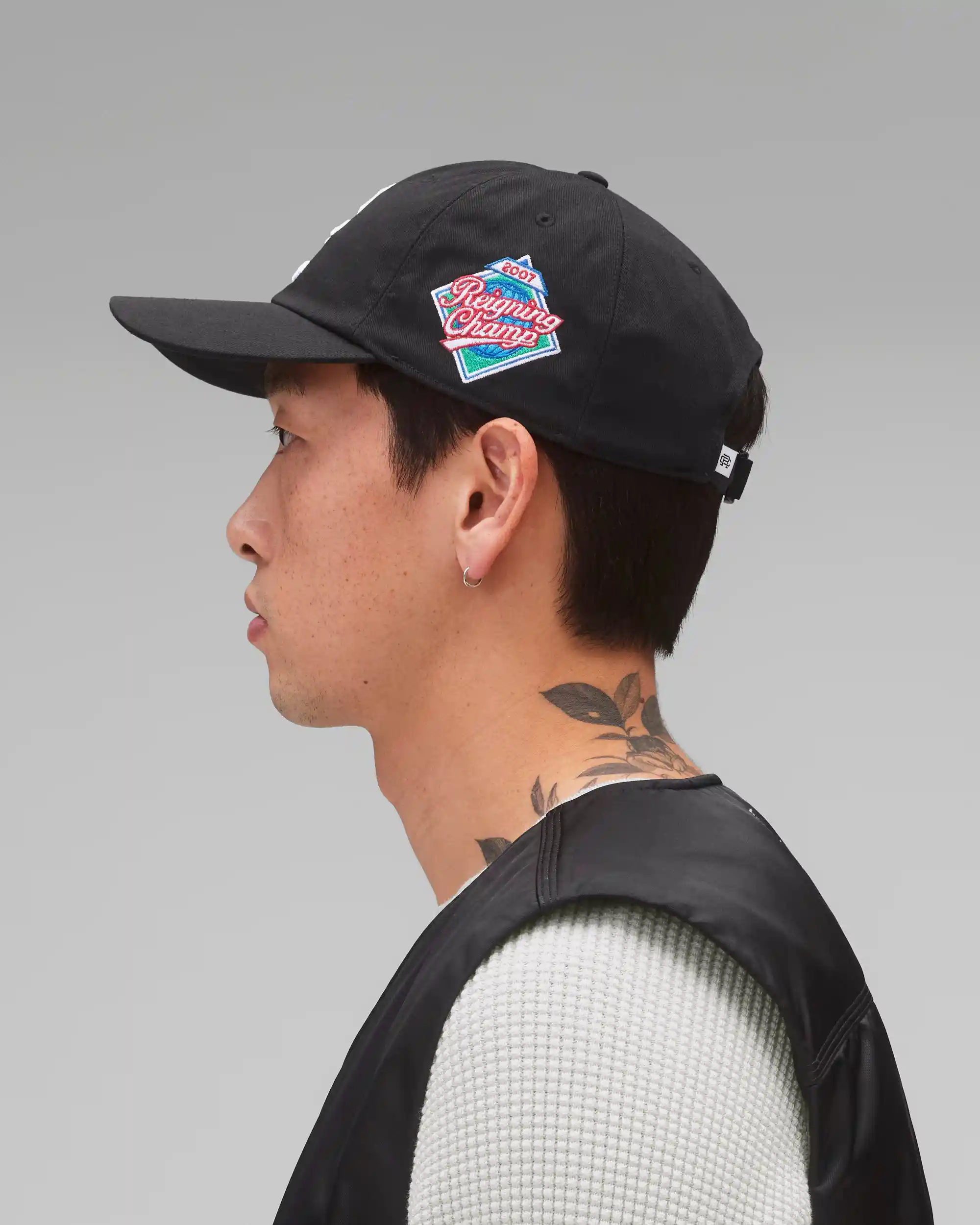 Reigning Champ Outfield Strapback Cap, black-white - Image 3