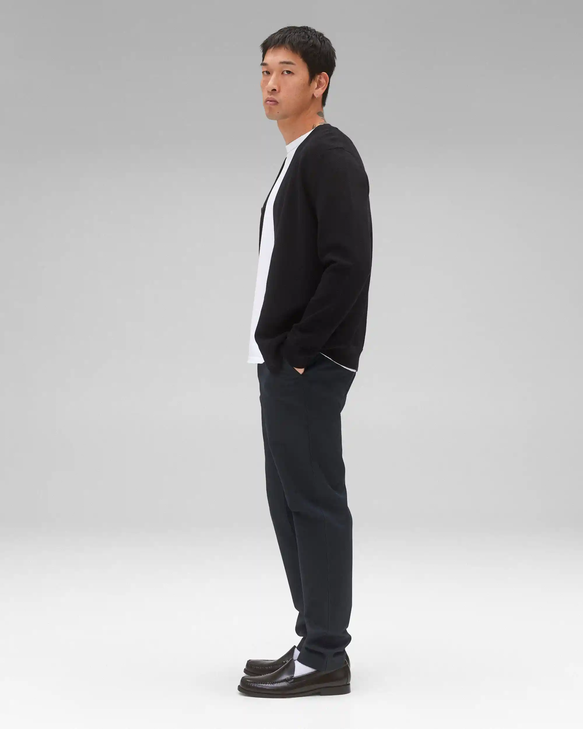 Reigning Champ Supima Pique Ace Cardigan, black - Image 4