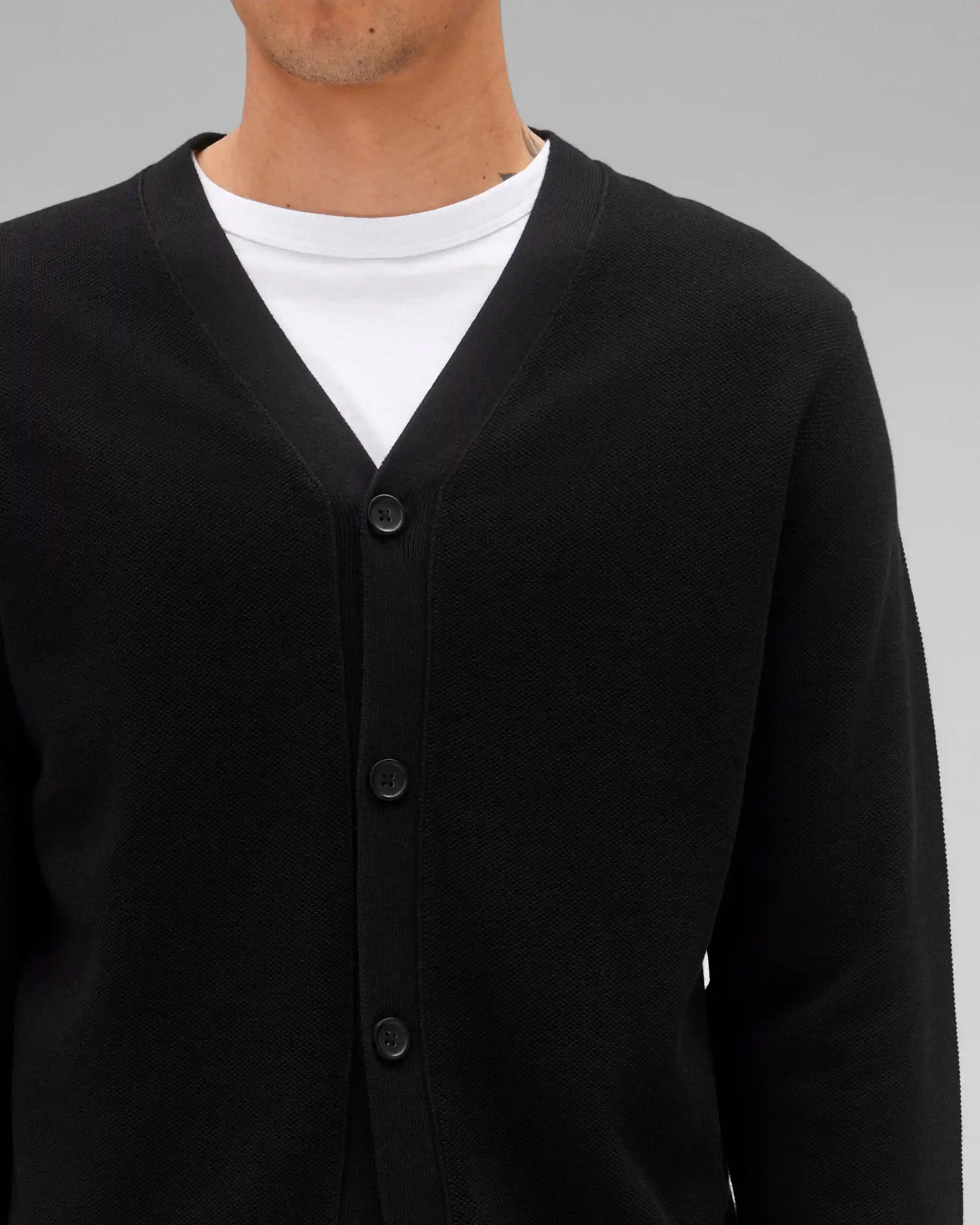 Reigning Champ Supima Pique Ace Cardigan, black - Image 6