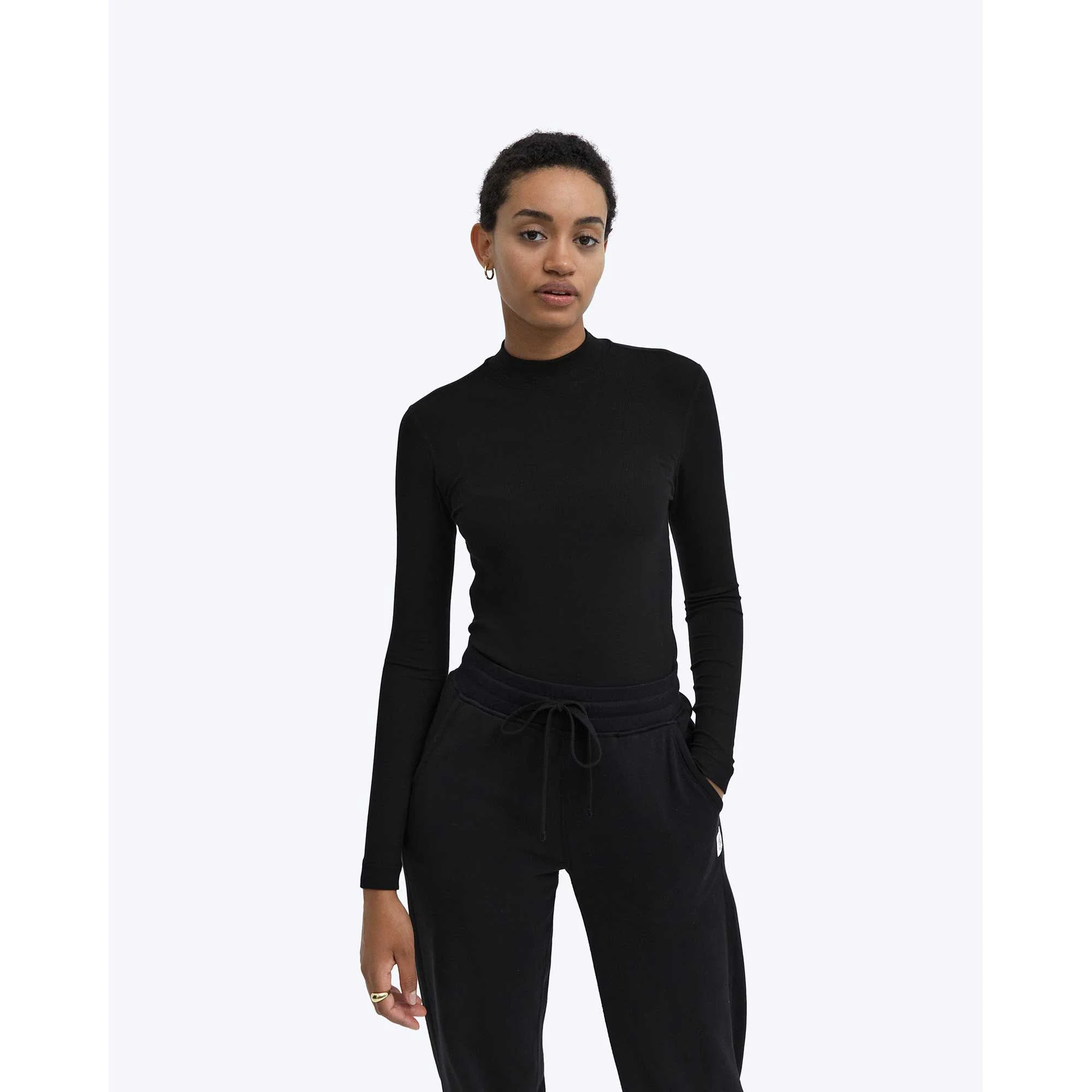 Reigning Champ Womens Womens Knit 2x2 Modal Rib Mockneck - Image 2