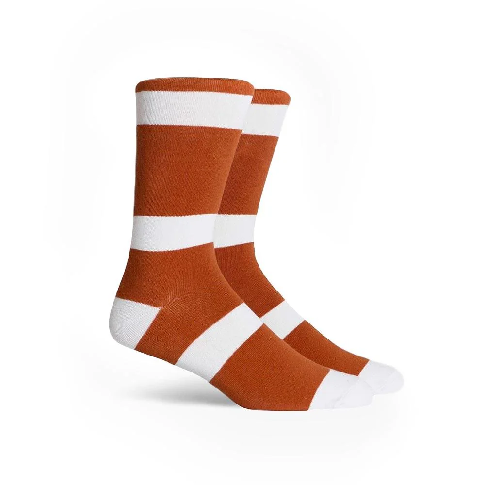 Richer Poorer London crew sock - white/orange