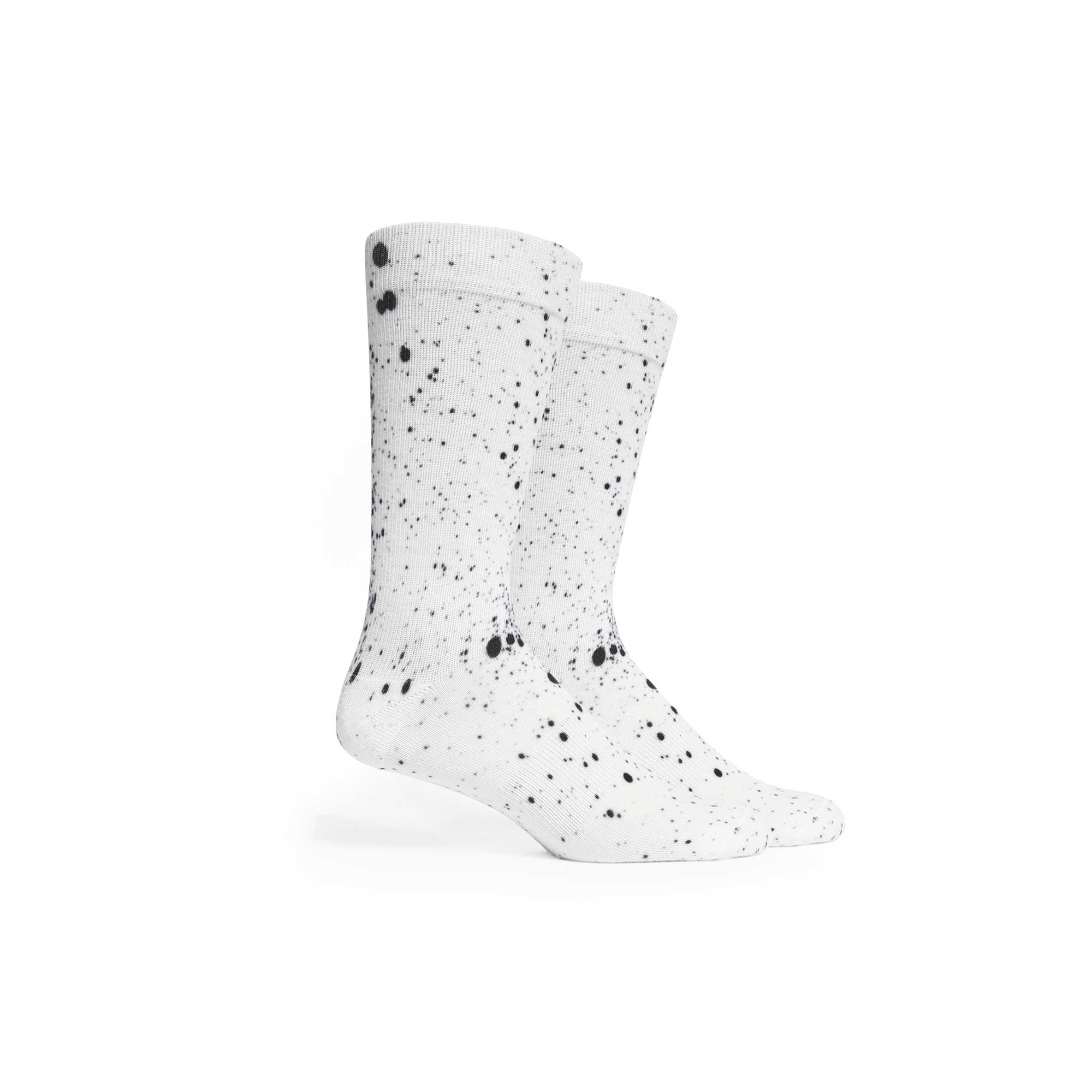Richer Poorer Splatter Sock, bright white