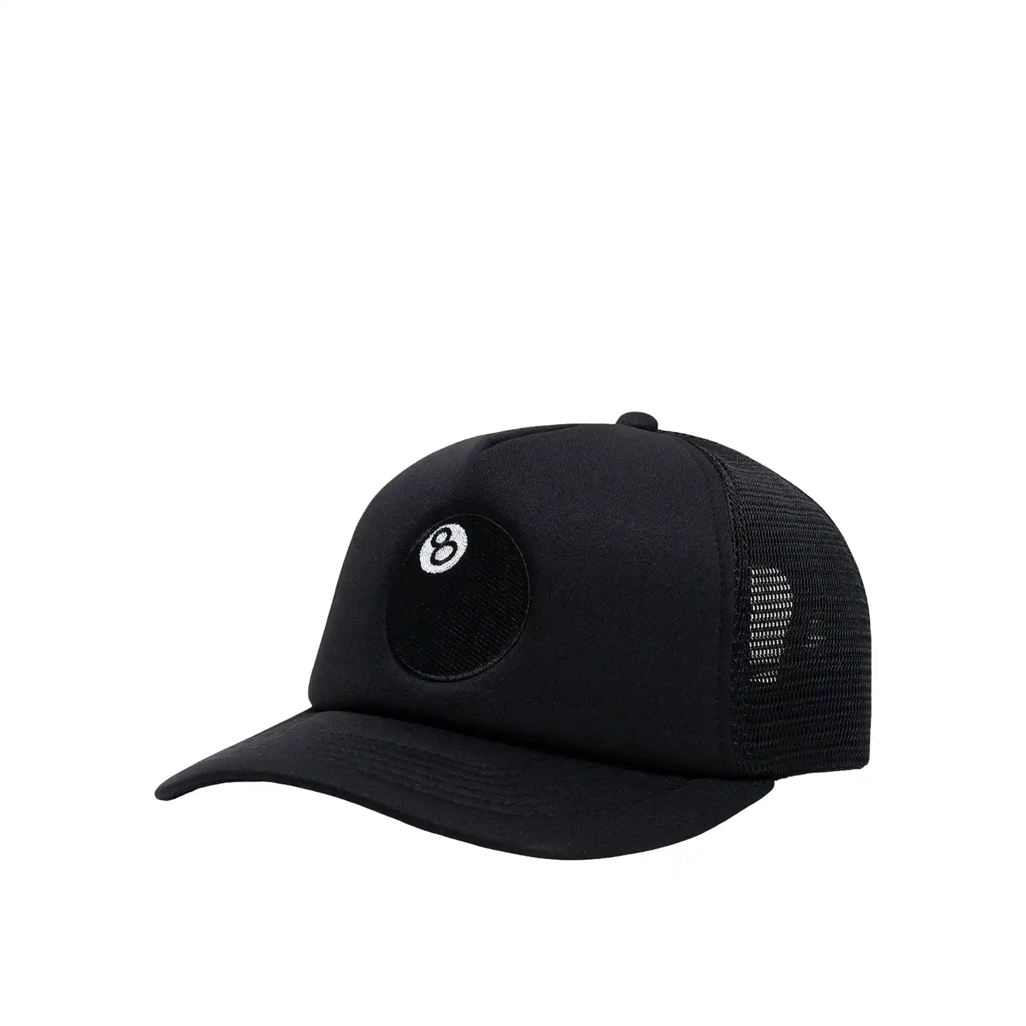 Stussy 8 Ball Trucker Cap, black