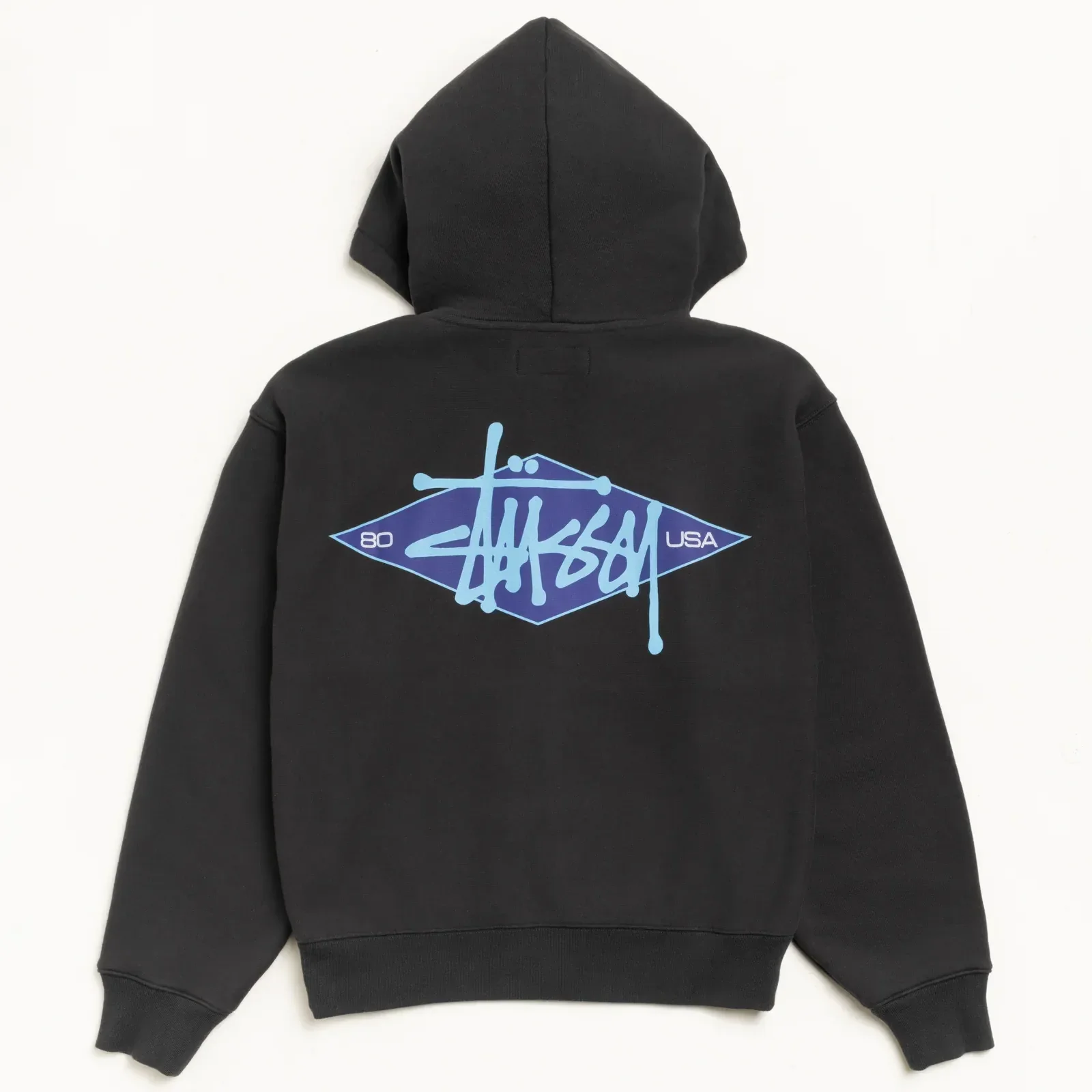 Stussy Basic Diamond Zip Hood, black