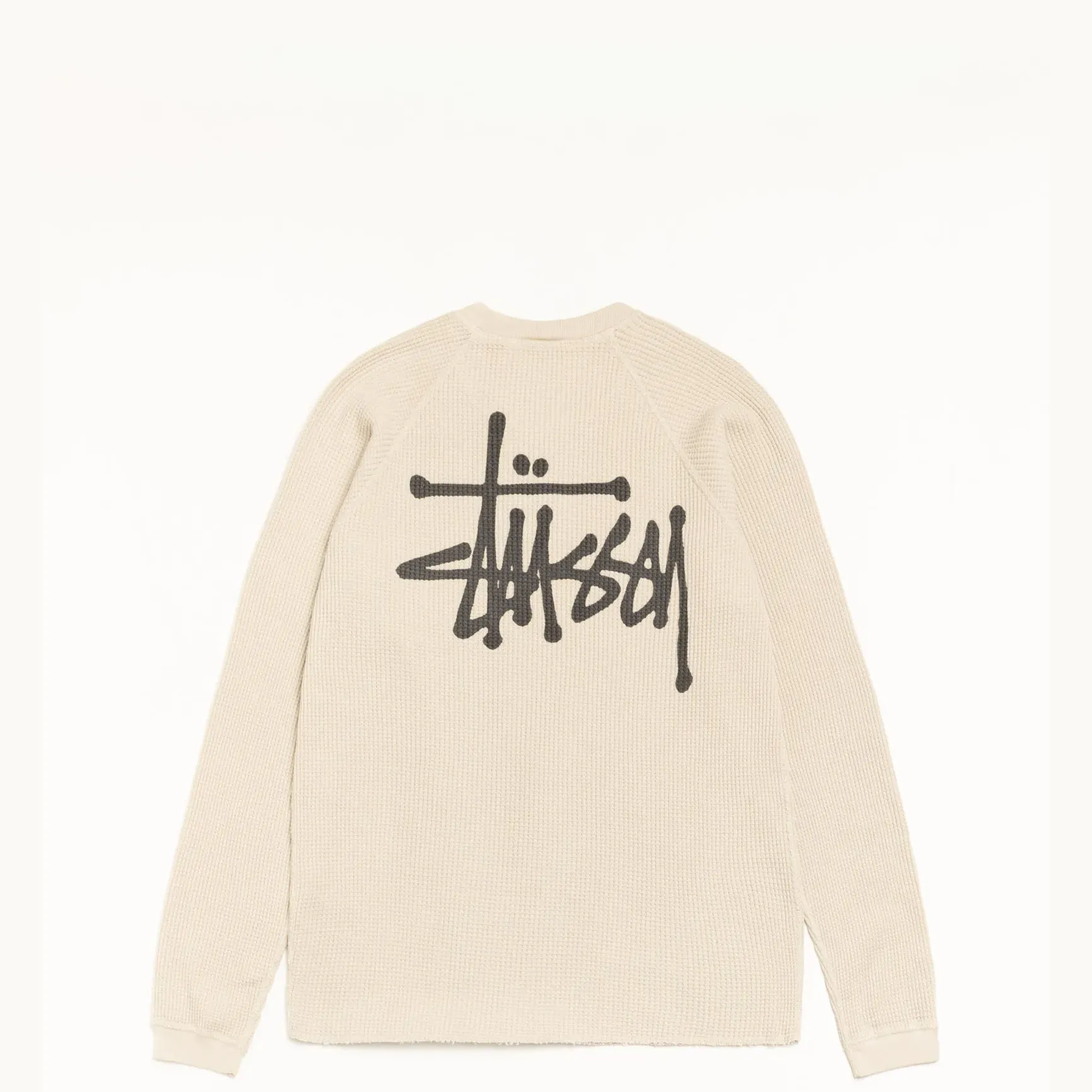 Stussy Basic Stock Raglan Thermal Shirt, bone