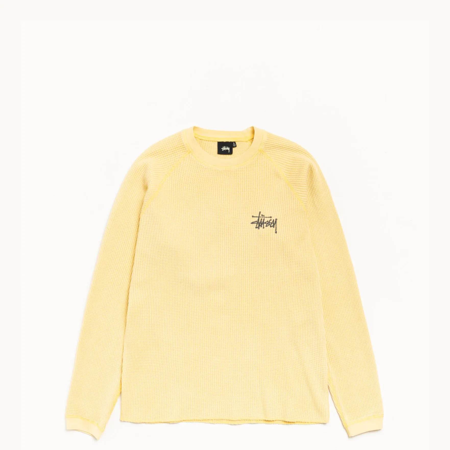 Stussy Basic Stock Raglan Thermal Shirt, pale yellow - Image 2