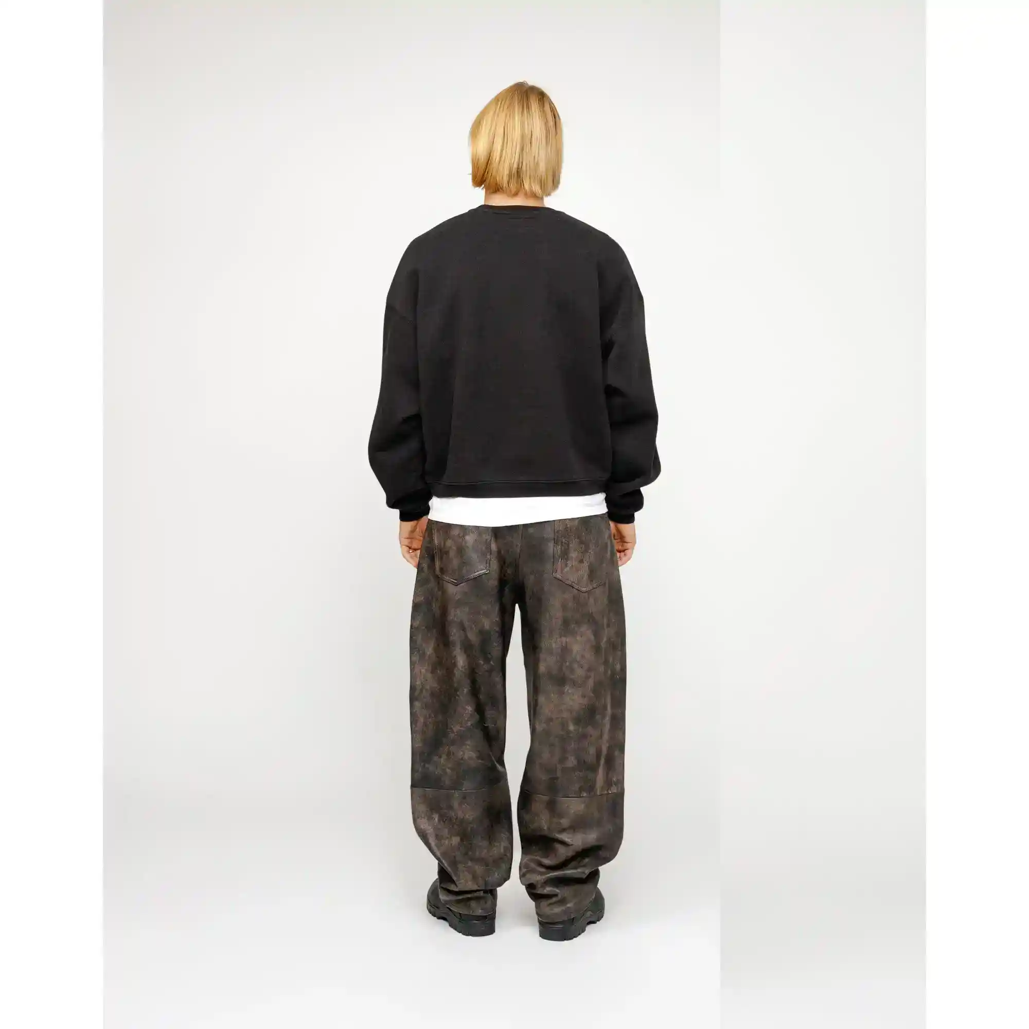 Stussy Big Crackle Sport Crew, washed black - Image 4