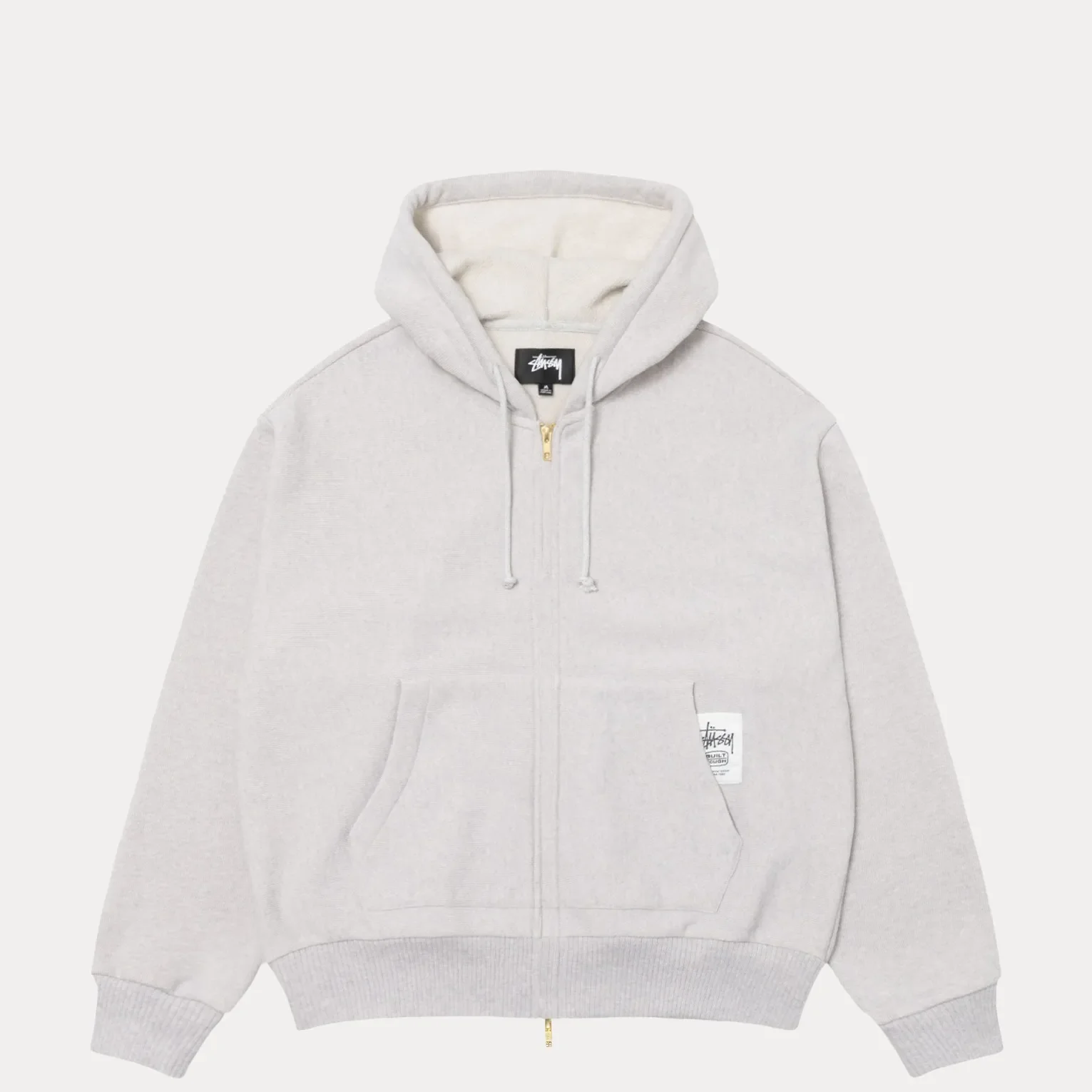 Stussy Brass Zip Knit Hood, ash heather
