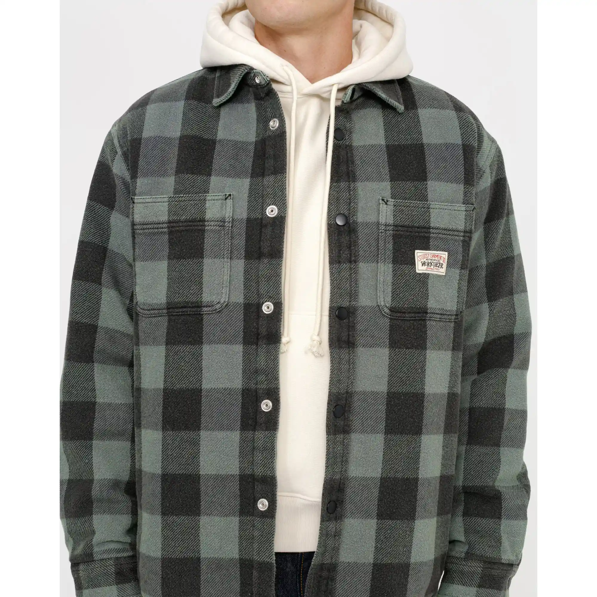 Stussy Buffalo Plaid Shirt, grey - Image 2
