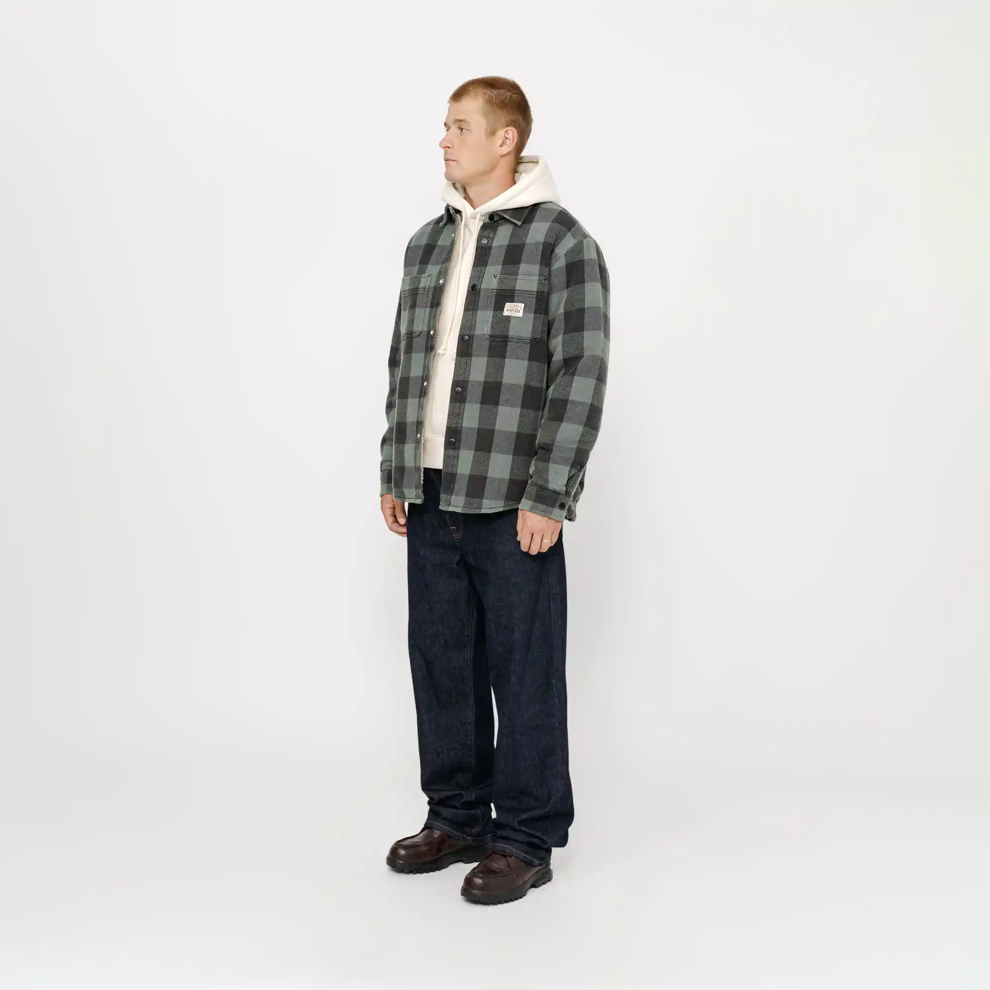 Stussy Buffalo Plaid Shirt, grey - Image 5