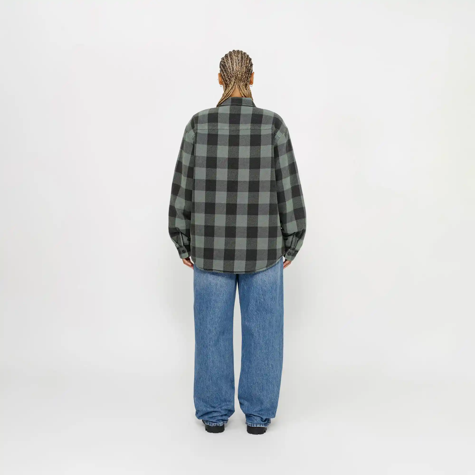 Stussy Buffalo Plaid Shirt, grey - Image 6
