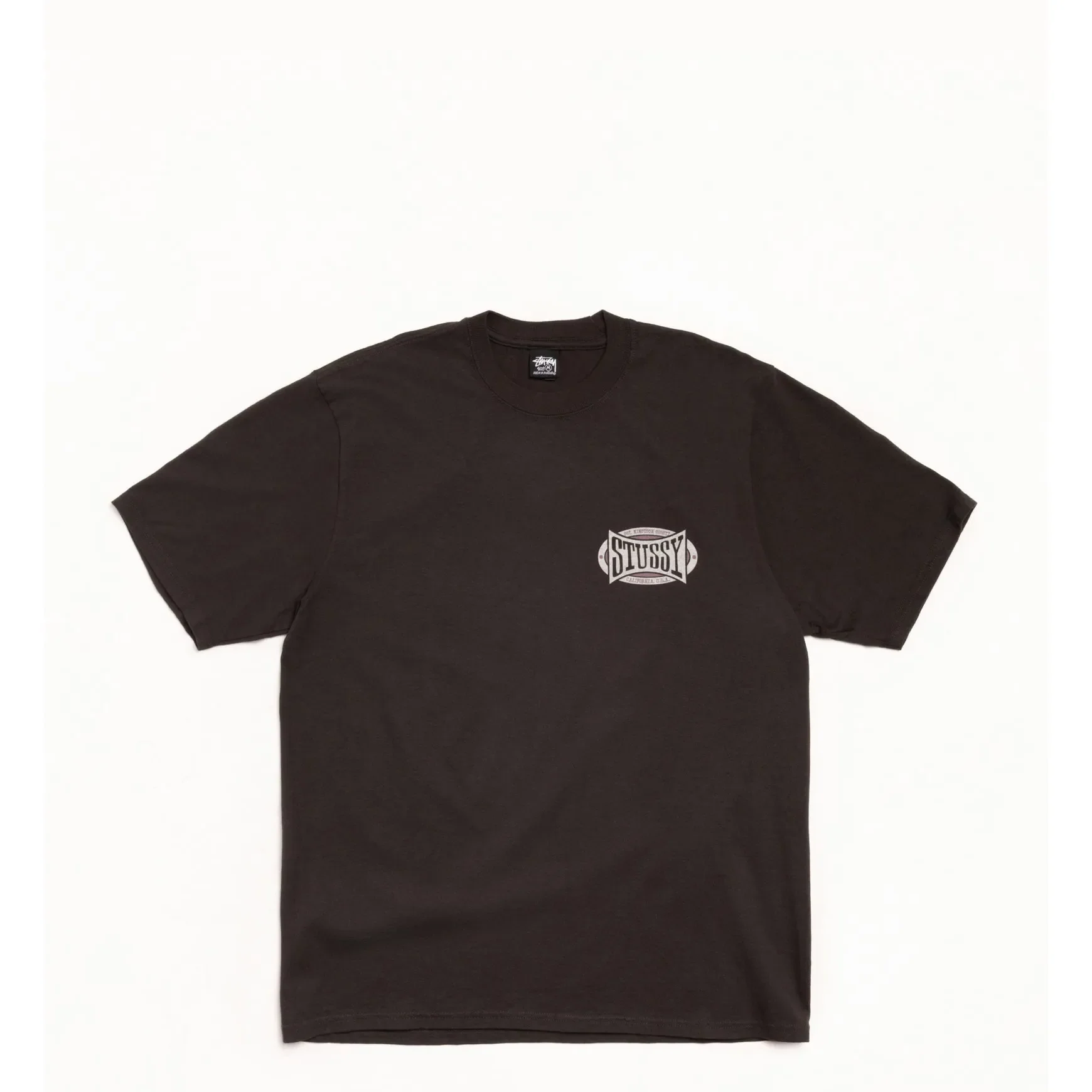Stussy Champion Oval Pigment Dyed Tee, faded black - Image 2