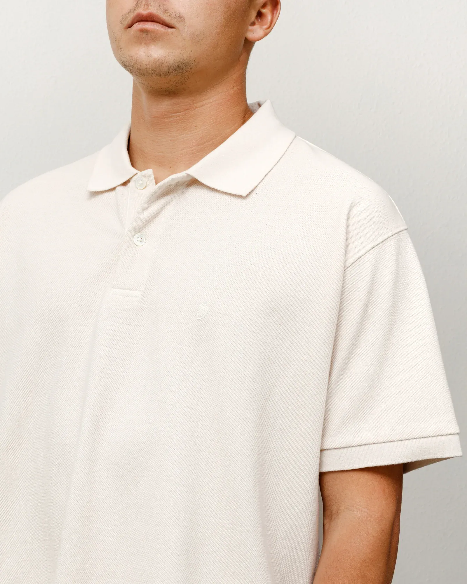 Stussy Classic Pique Polo, off white - Image 4