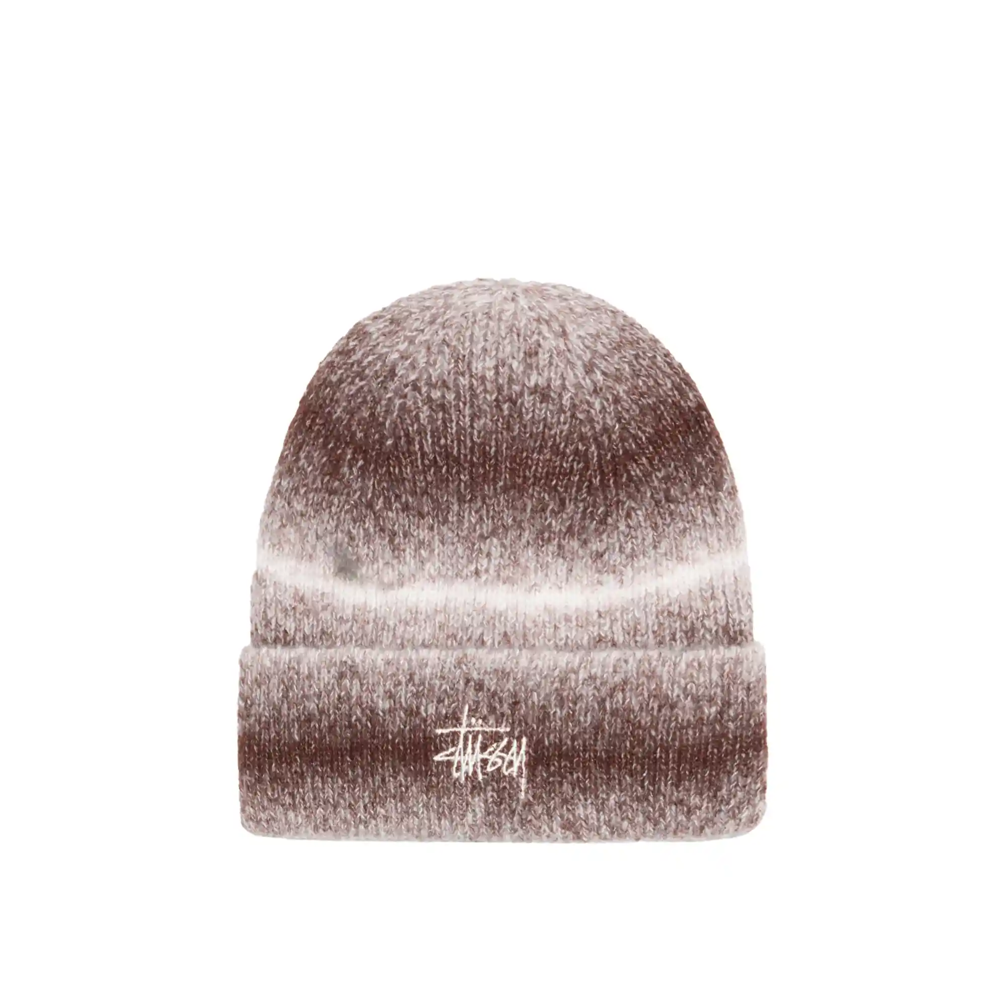 Stussy Cuff Basic Striped Beanie, brown