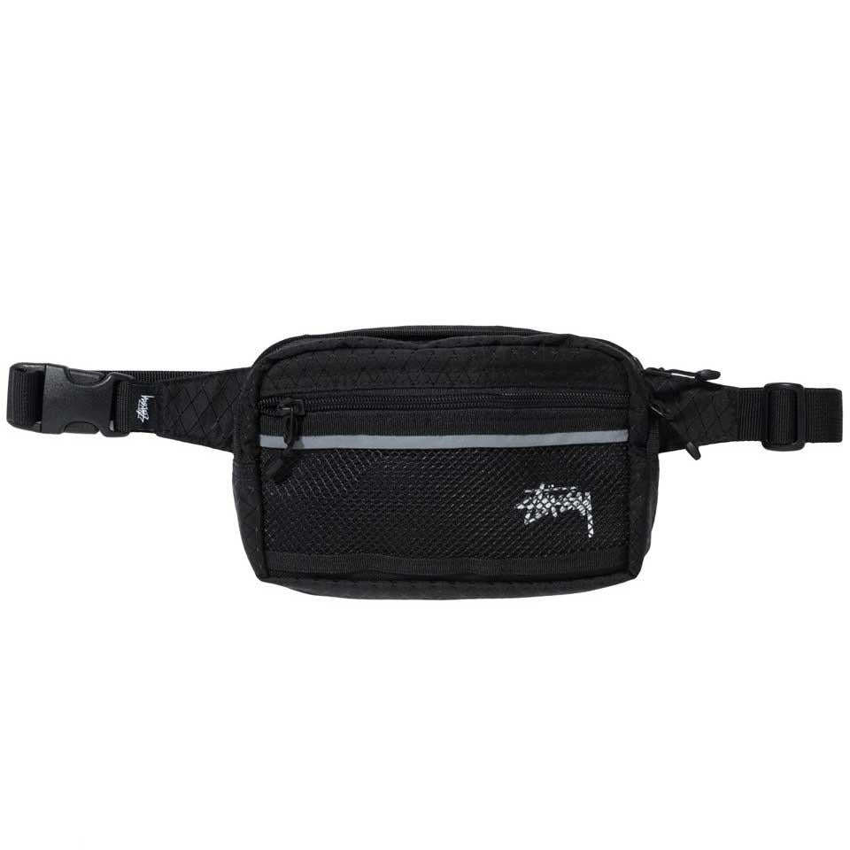 Stussy Diamond Ripstop Waist Bag, Black